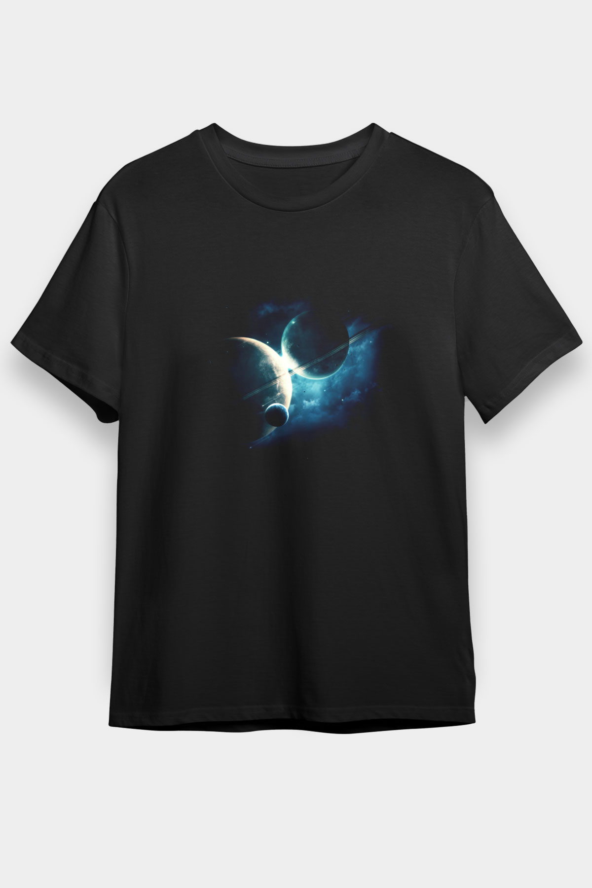 Plüton Siyah Unisex Tişört T-Shirt - TişörtFabrikası