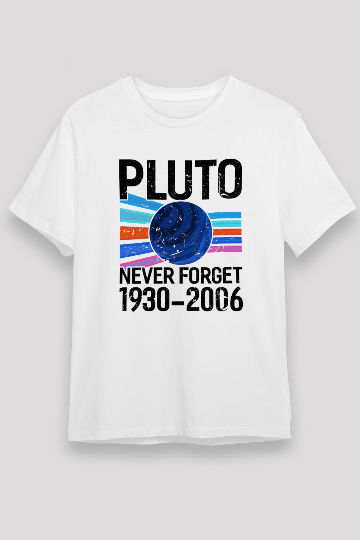 Plütonu Unutma Baskılı Unisex Beyaz Tişört - Tshirt