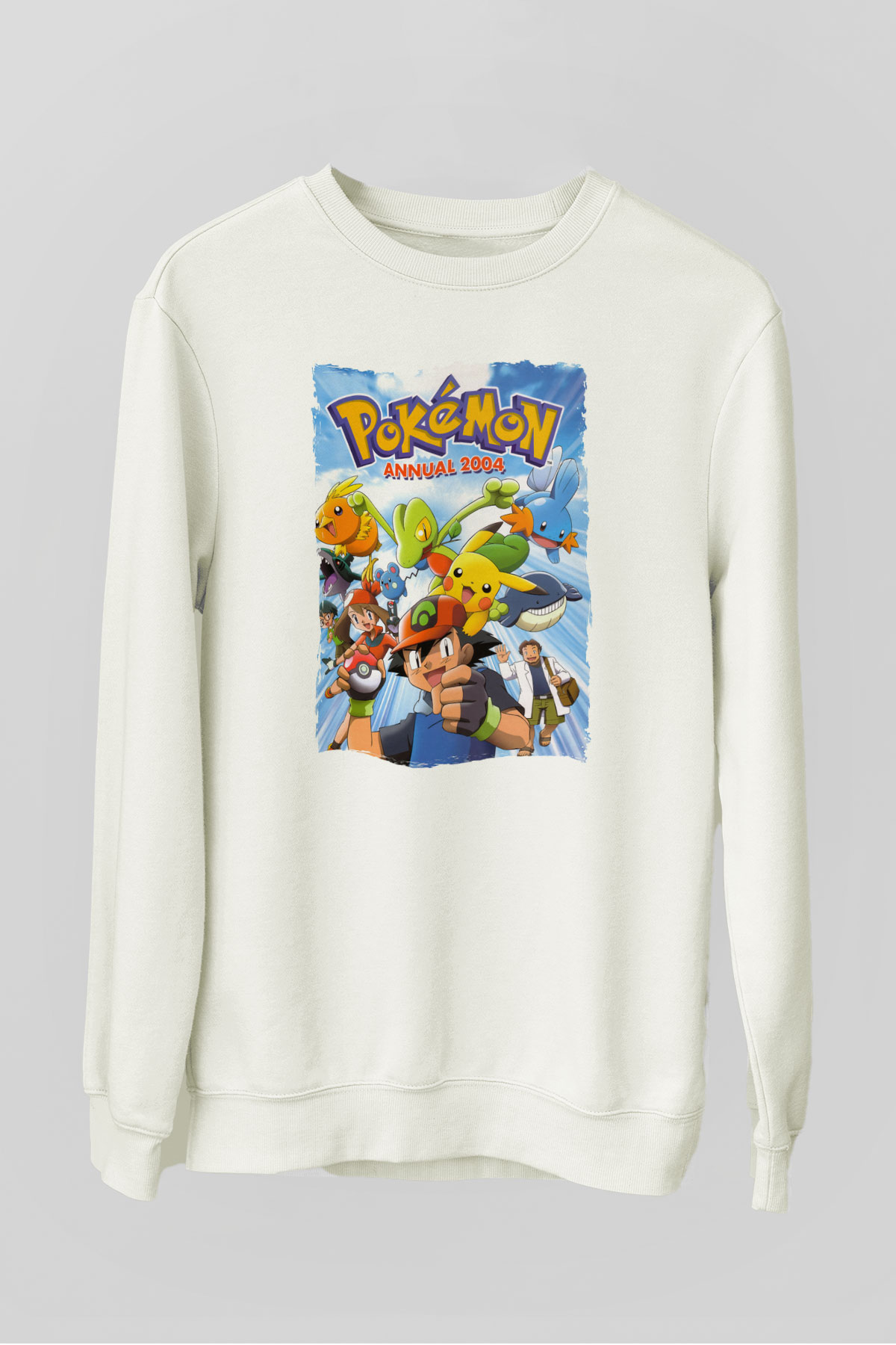 Pokemon Beyaz Unisex Sweatshirt