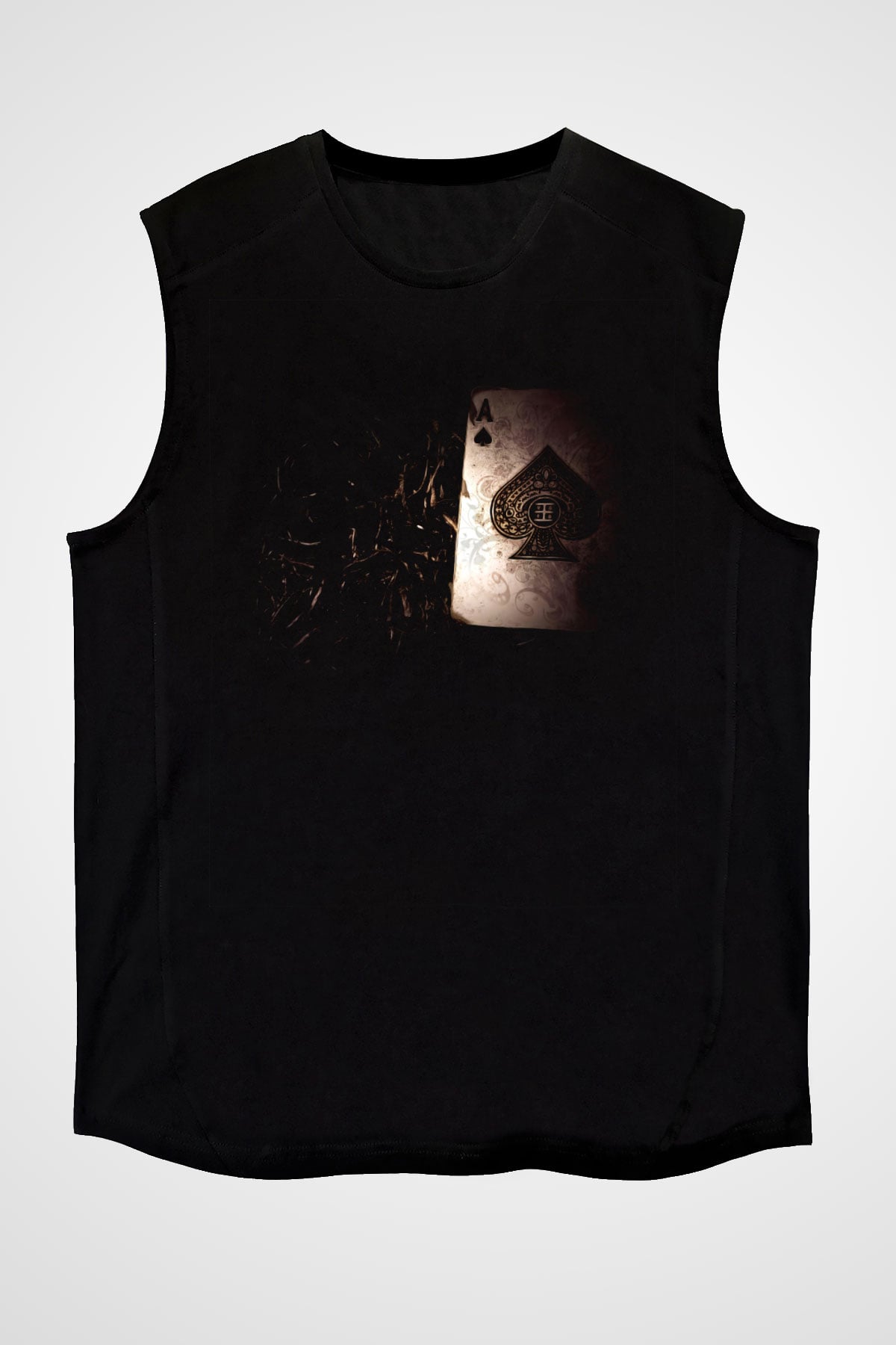 Poker Siyah Unisex Kolsuz Tişört