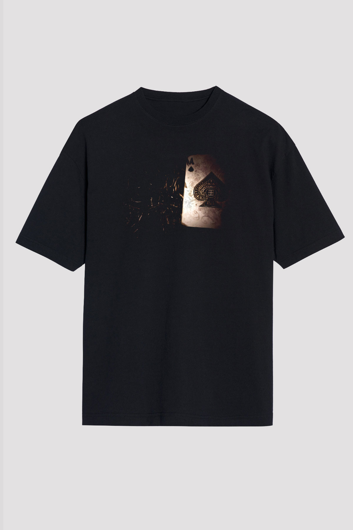 Poker Siyah Unisex Oversize Tişört T-Shirt
