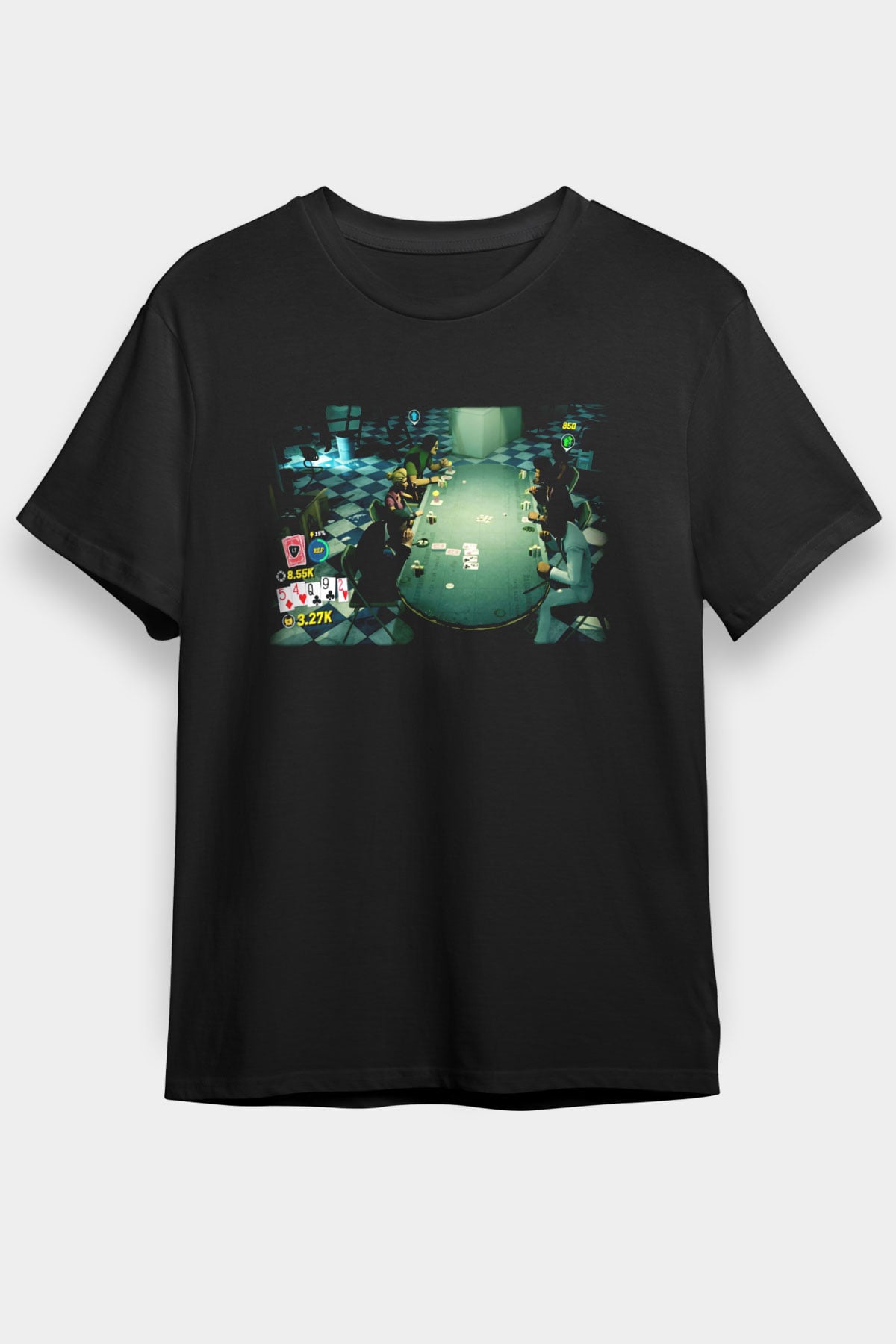 Poker Siyah Unisex Tişört T-Shirt