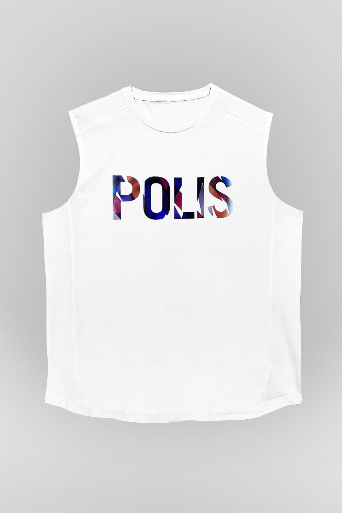 Polis Beyaz Unisex Kolsuz Tişört