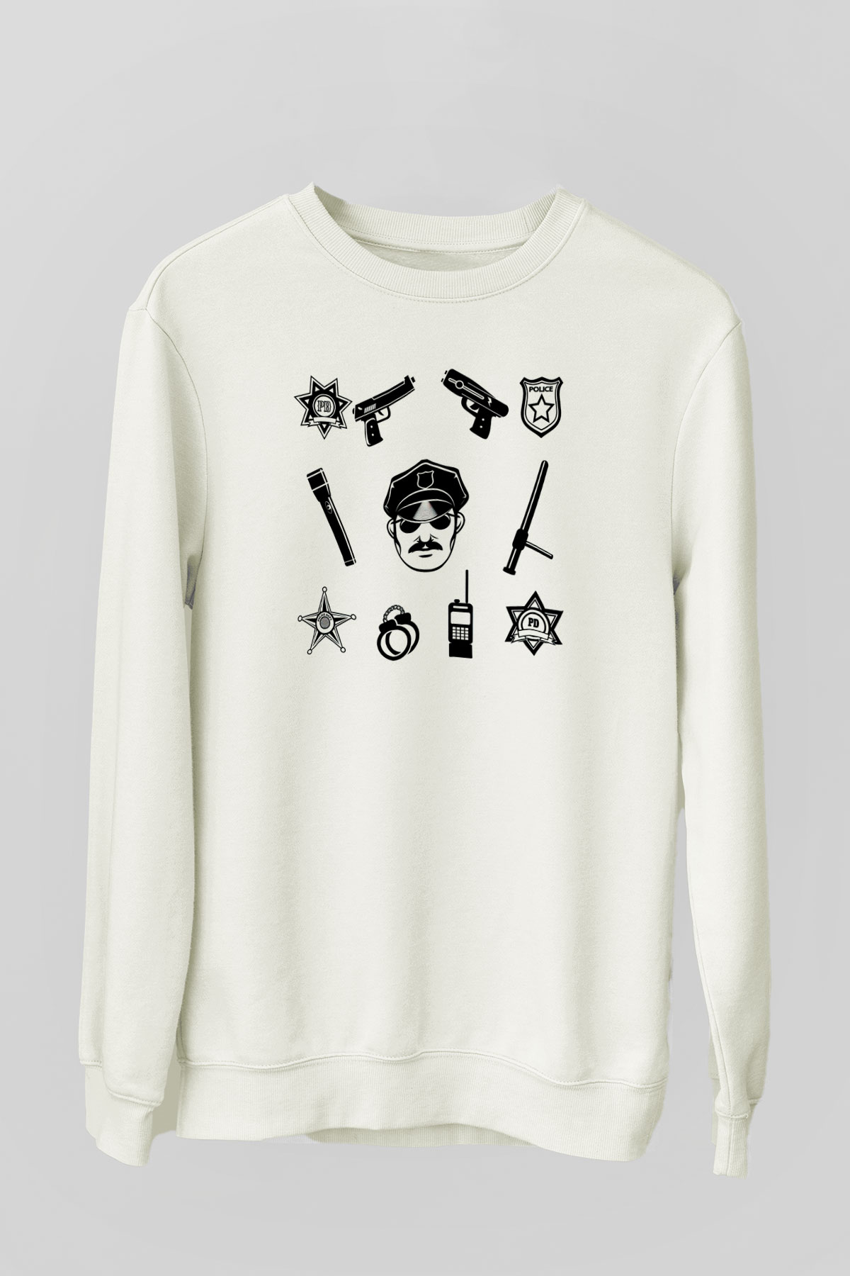 Polis Beyaz Unisex Sweatshirt