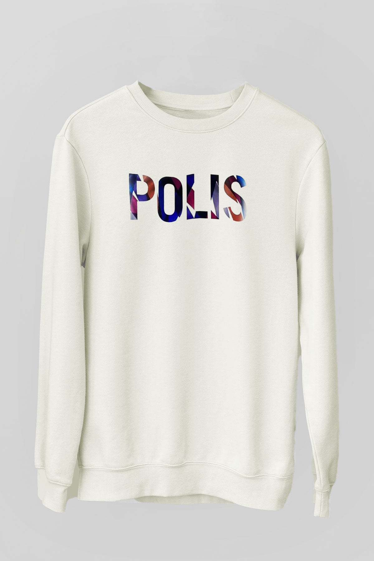 Polis Beyaz Unisex Sweatshirt