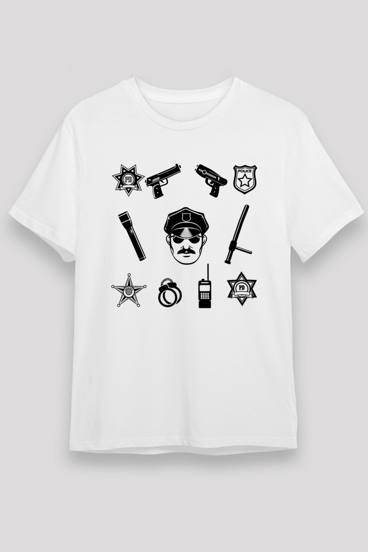 Polis Beyaz Unisex Tişört T-Shirt - TişörtFabrikası