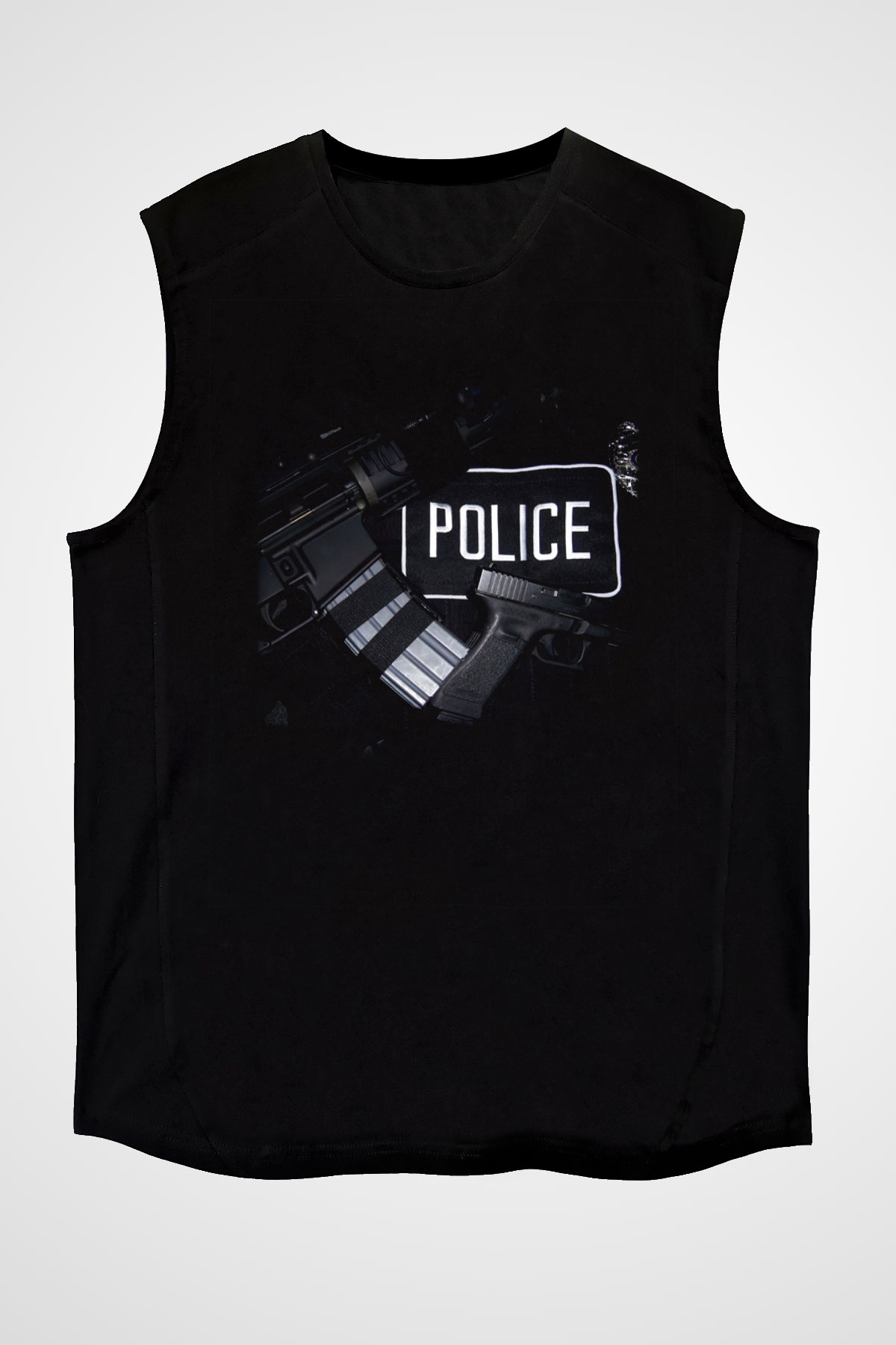 Polis Siyah Unisex Kolsuz Tişört
