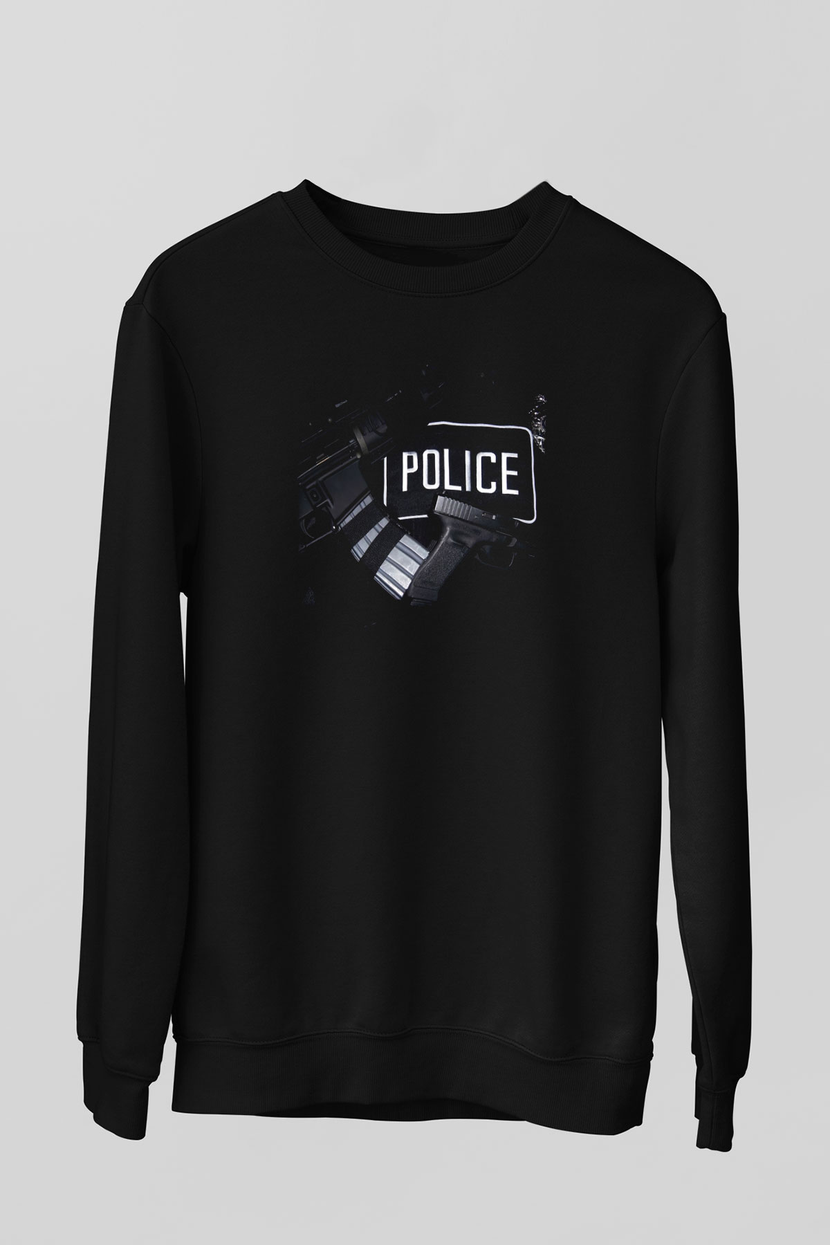 Polis Siyah Unisex Sweatshirt