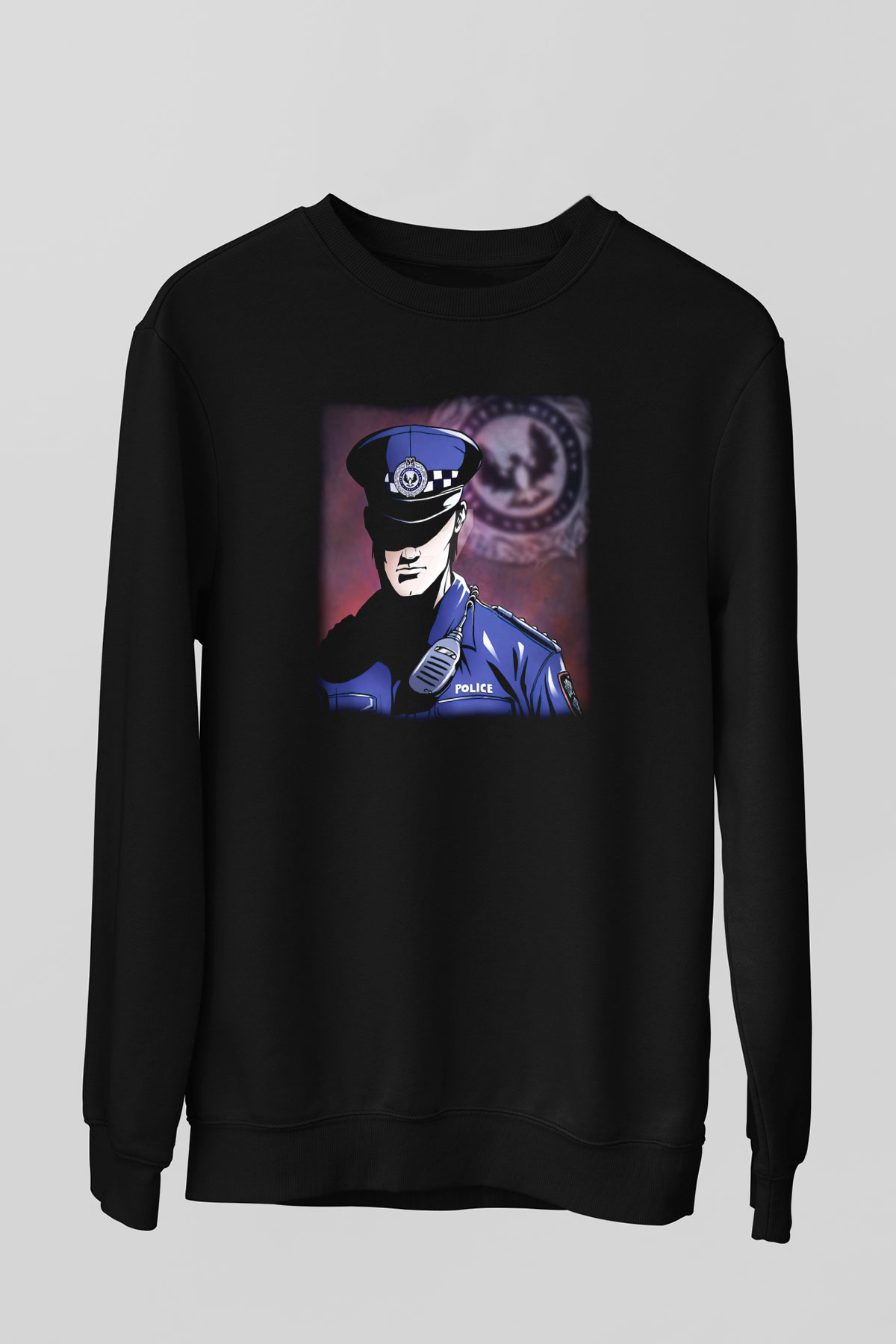 Polis Siyah Unisex Sweatshirt