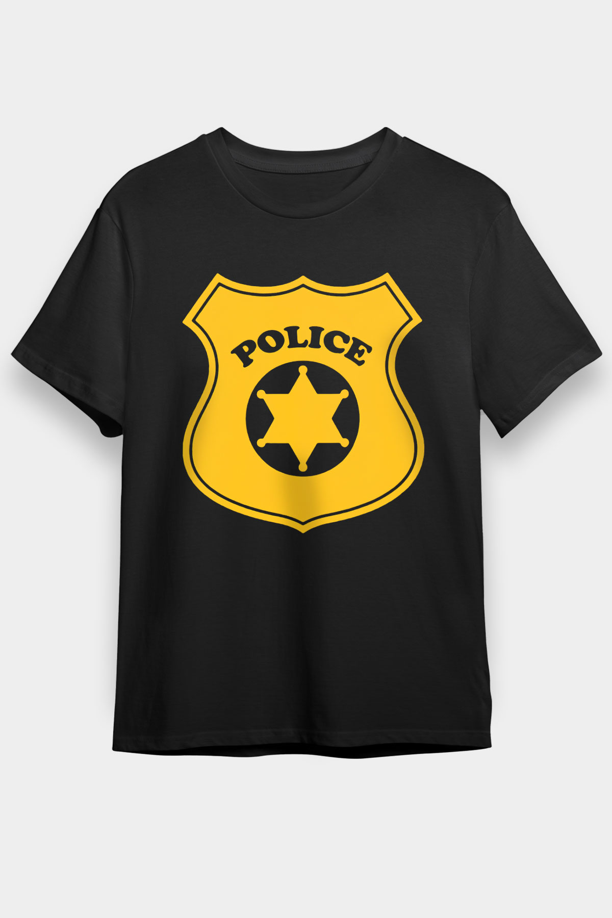 Polis Siyah Unisex Tişört T-Shirt - TişörtFabrikası