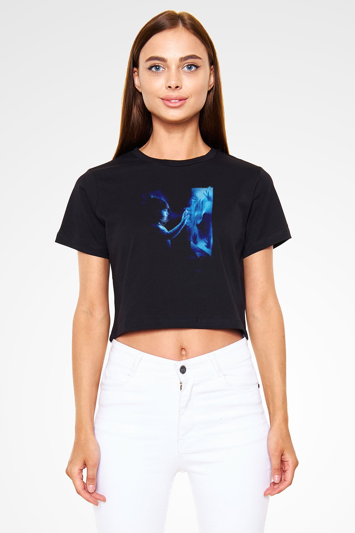 Poltergeist Siyah   Crop Top Tişört