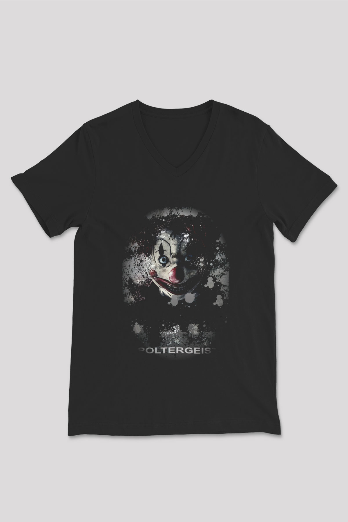Poltergeist Siyah Unisex  V Yaka Tişört