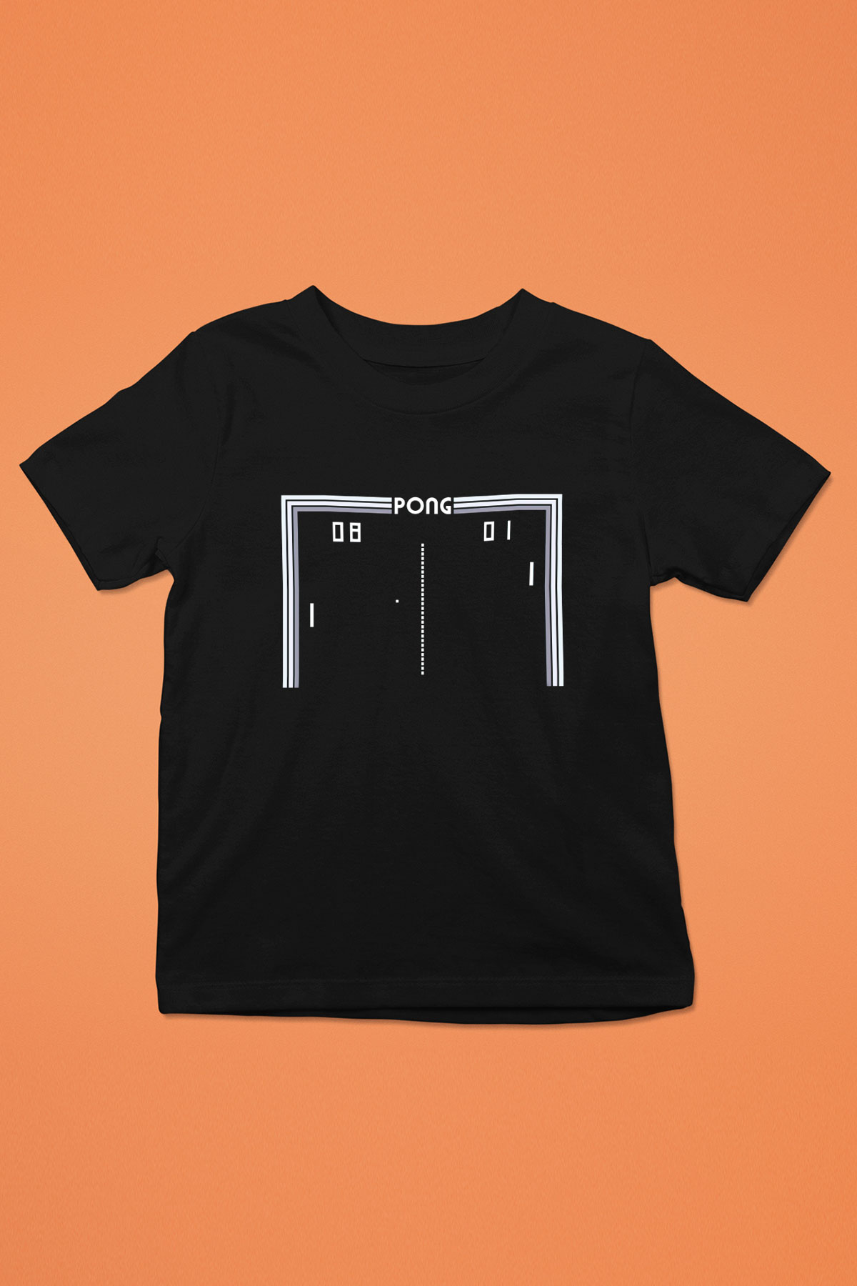 Pong Siyah Unisex  Çocuk Tişört
