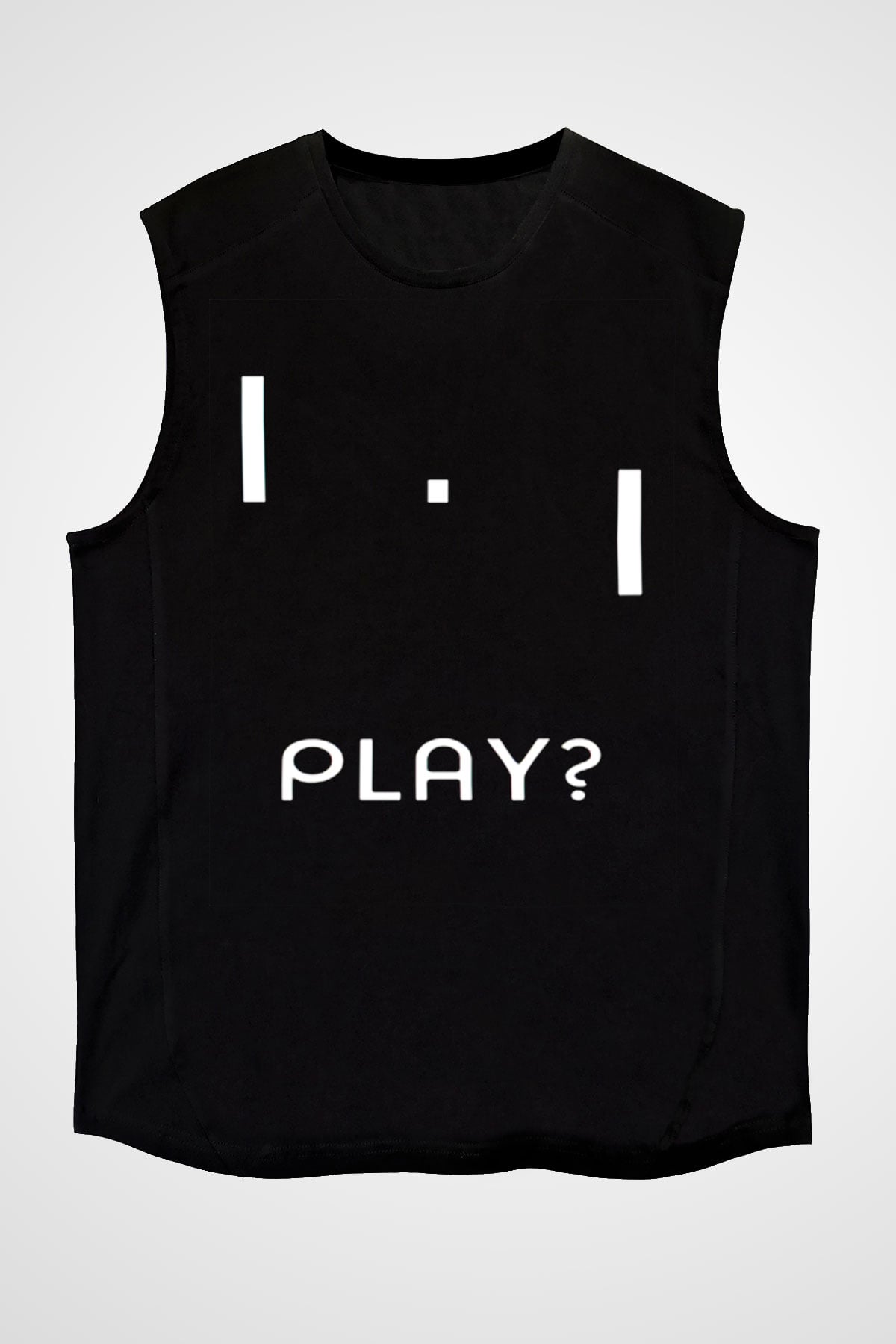 Pong Siyah Unisex Kolsuz Tişört