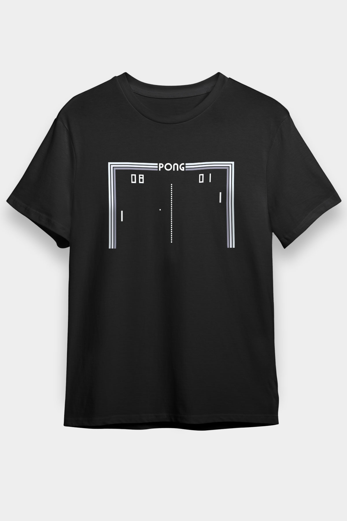 Pong Siyah Unisex Tişört