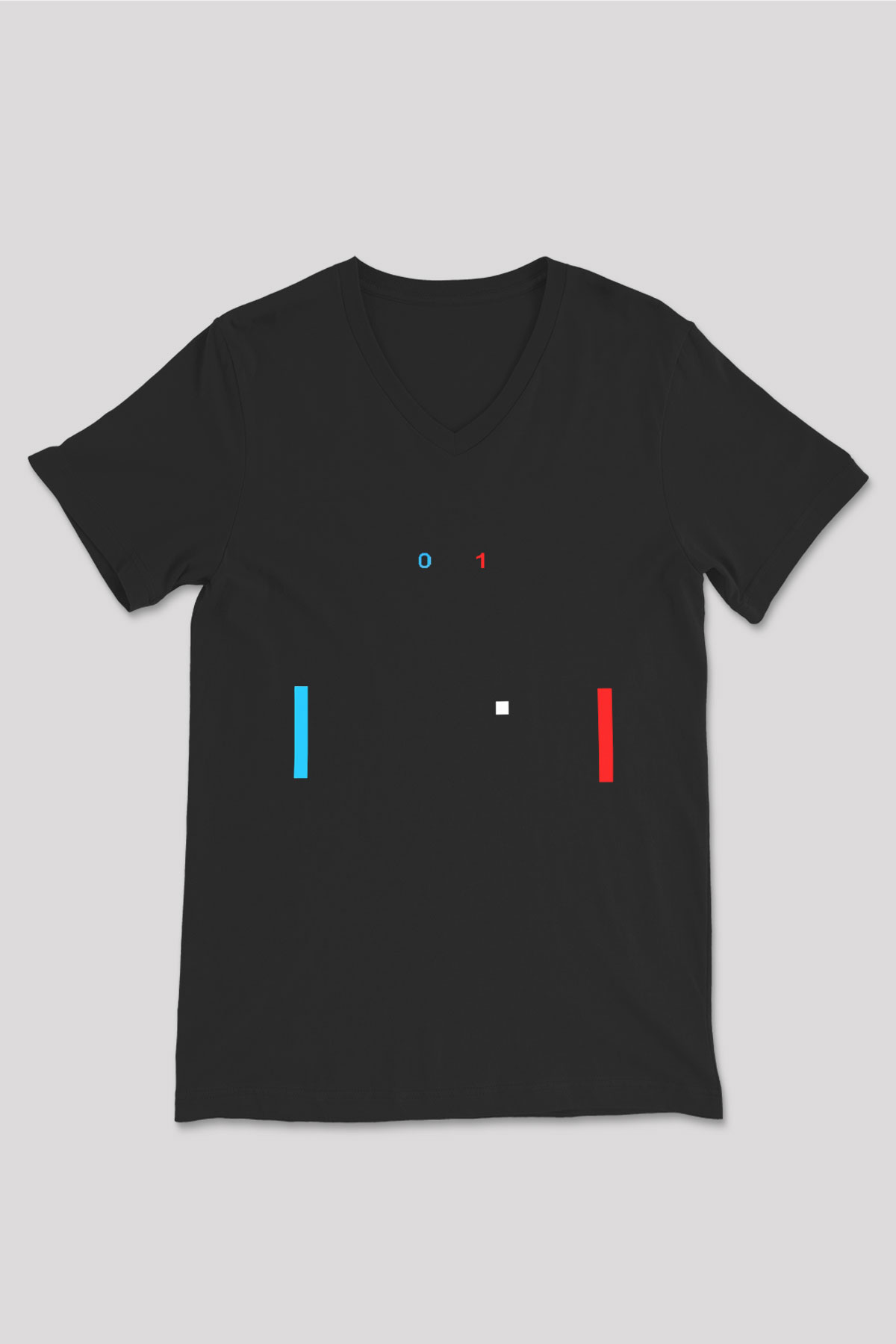 Pong Siyah Unisex  V Yaka Tişört