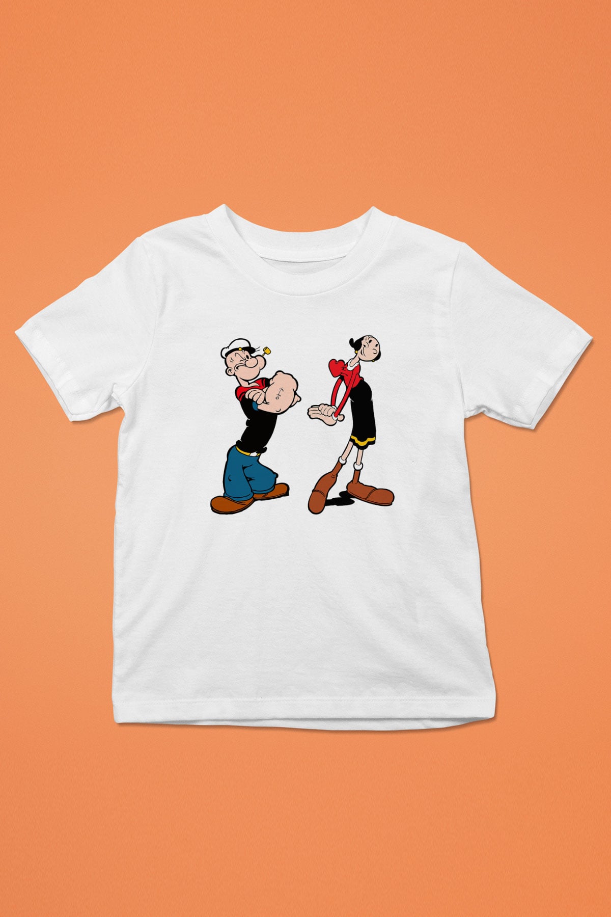 Popeye Baskılı Beyaz Unisex Çocuk Tişört