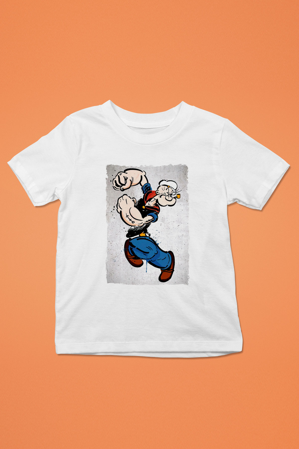 Popeye Beyaz Unisex  Çocuk Tişört