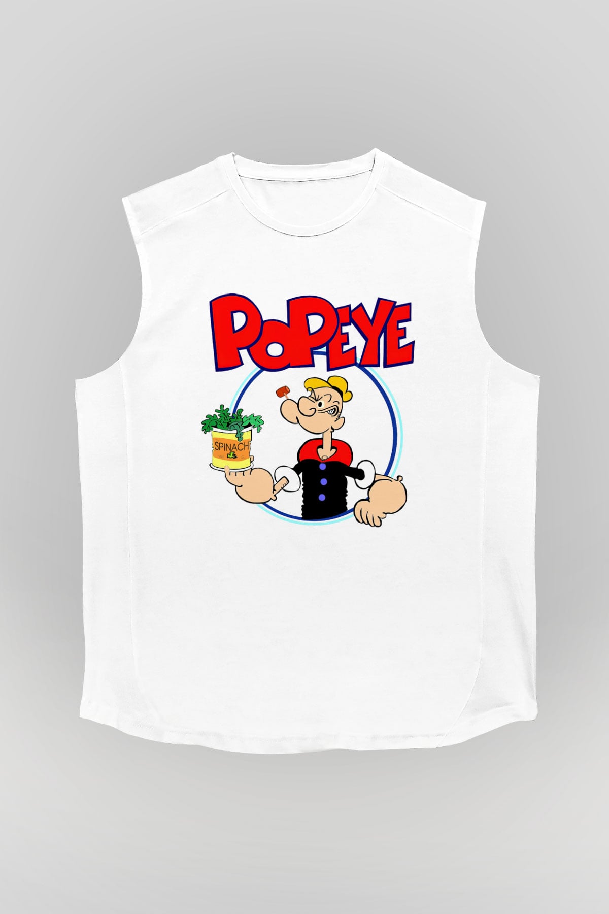Popeye Beyaz Unisex Kolsuz Tişört