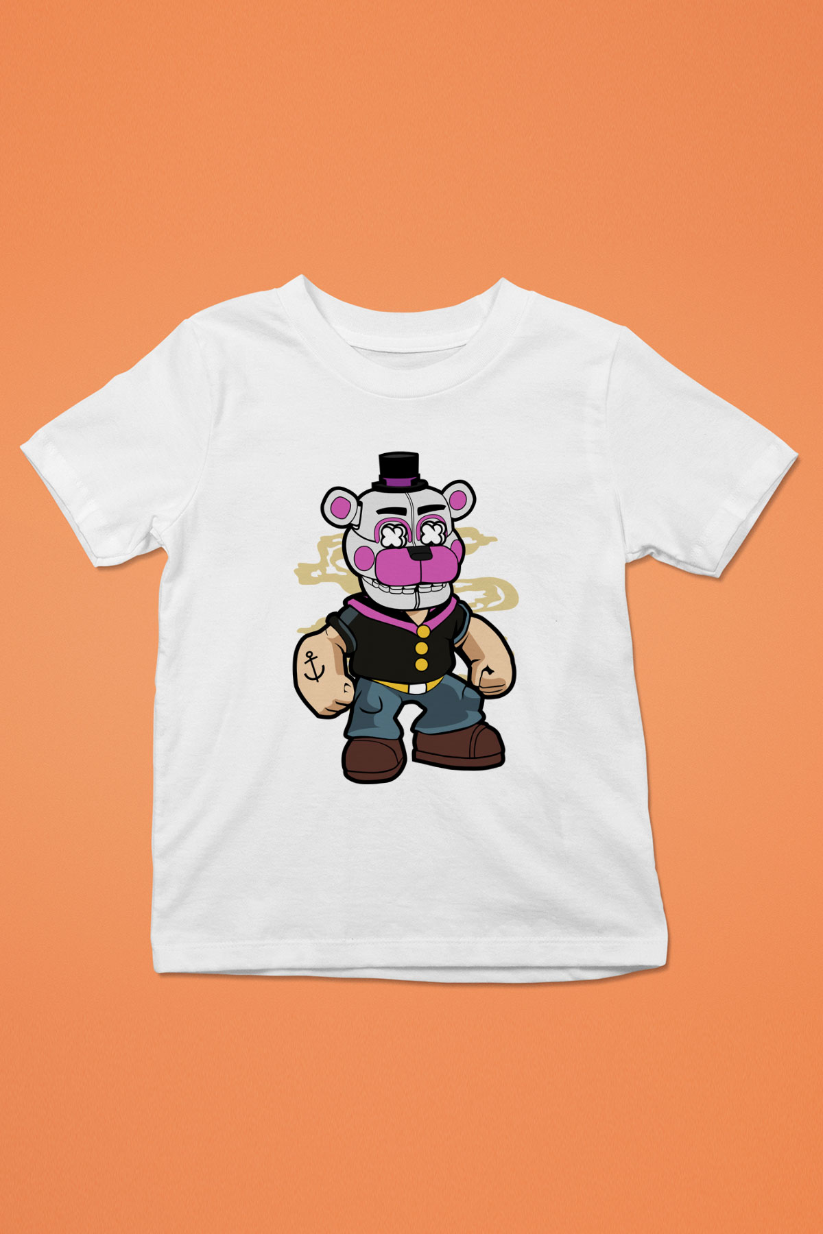 Popeye Freddy Baskılı Unisex Beyaz Çocuk Tshirt