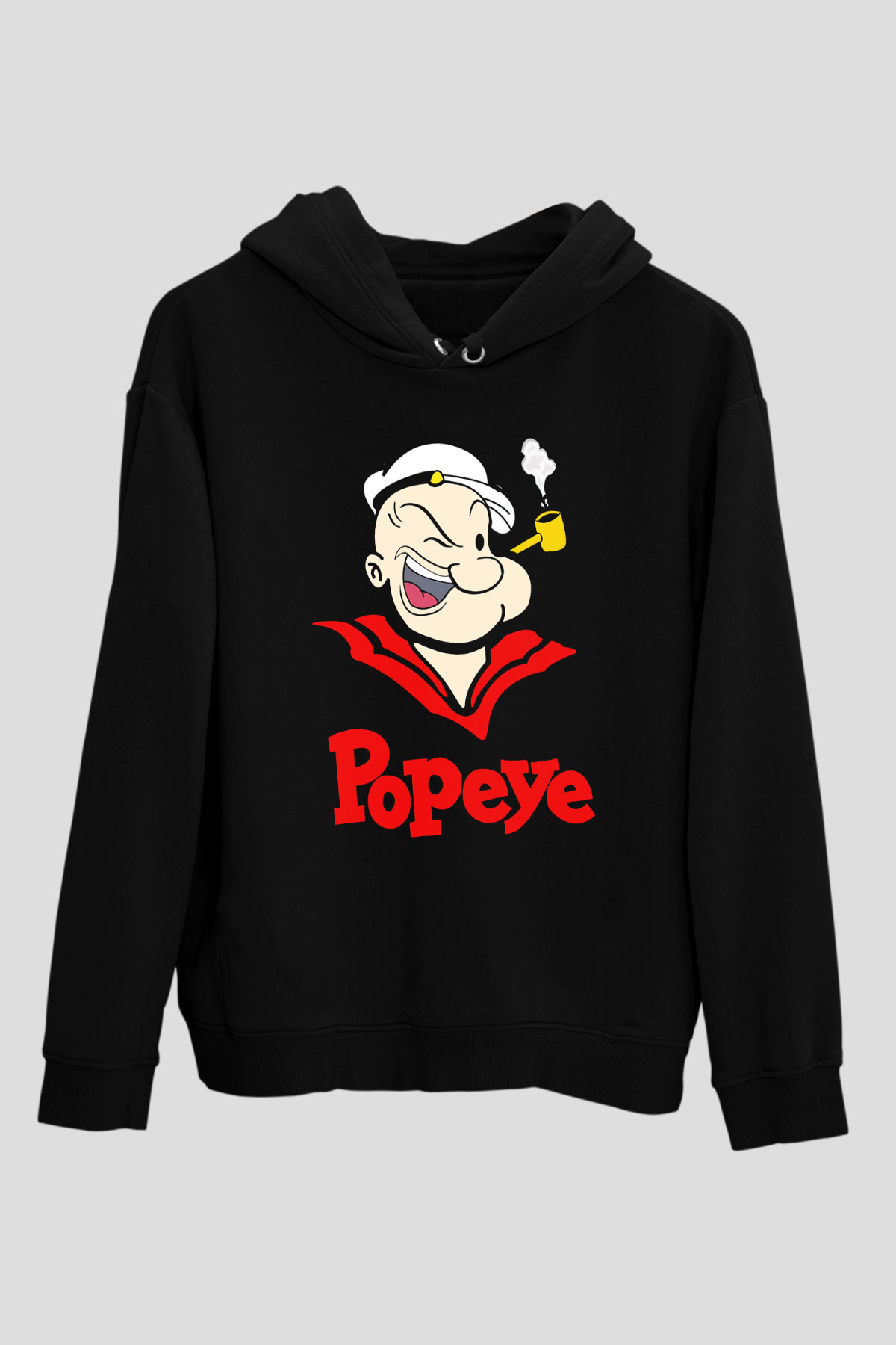 Popeye Siyah Unisex Hoodie