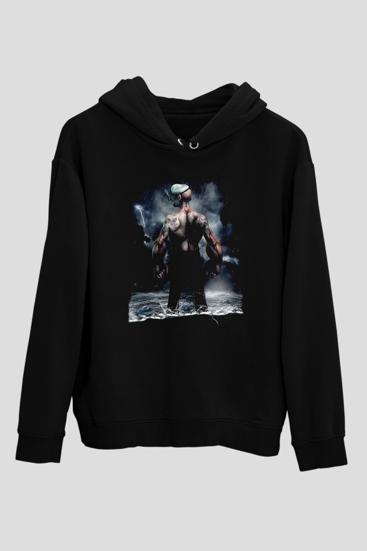 Popeye Siyah Unisex Hoodie