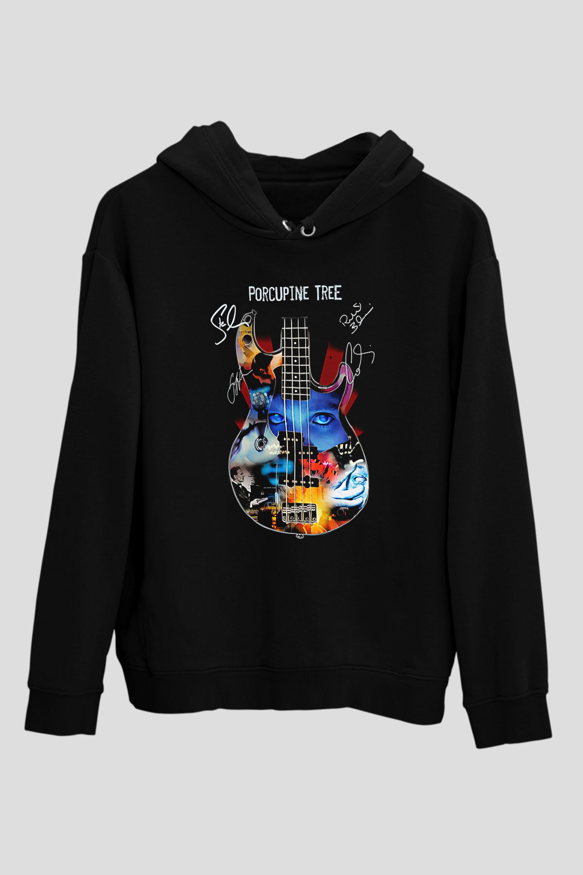 Porcupine Tree Baskılı Unisex Siyah Kapüşonlu Sweatshirt