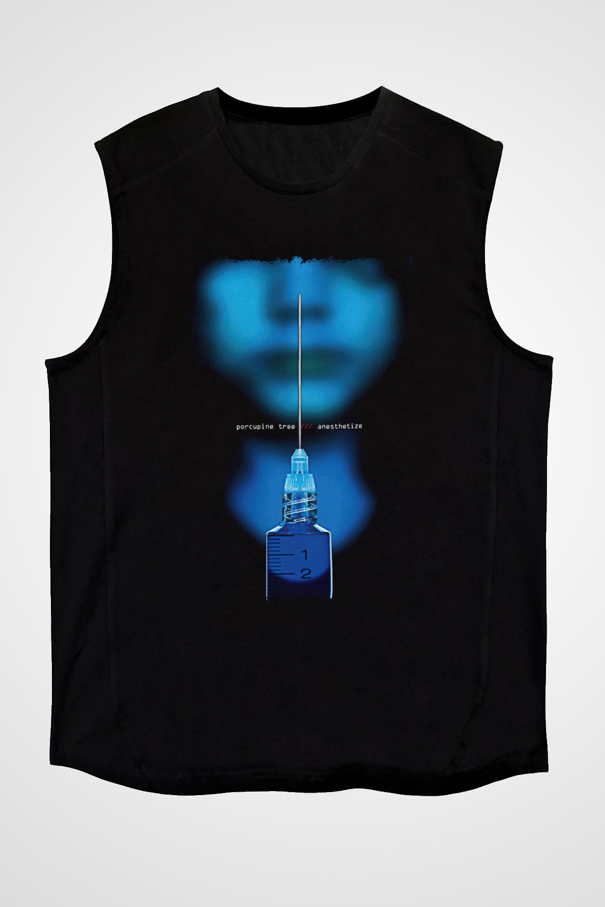 Porcupine Tree Baskılı Unisex Siyah Kolsuz Tişört - Tshirt