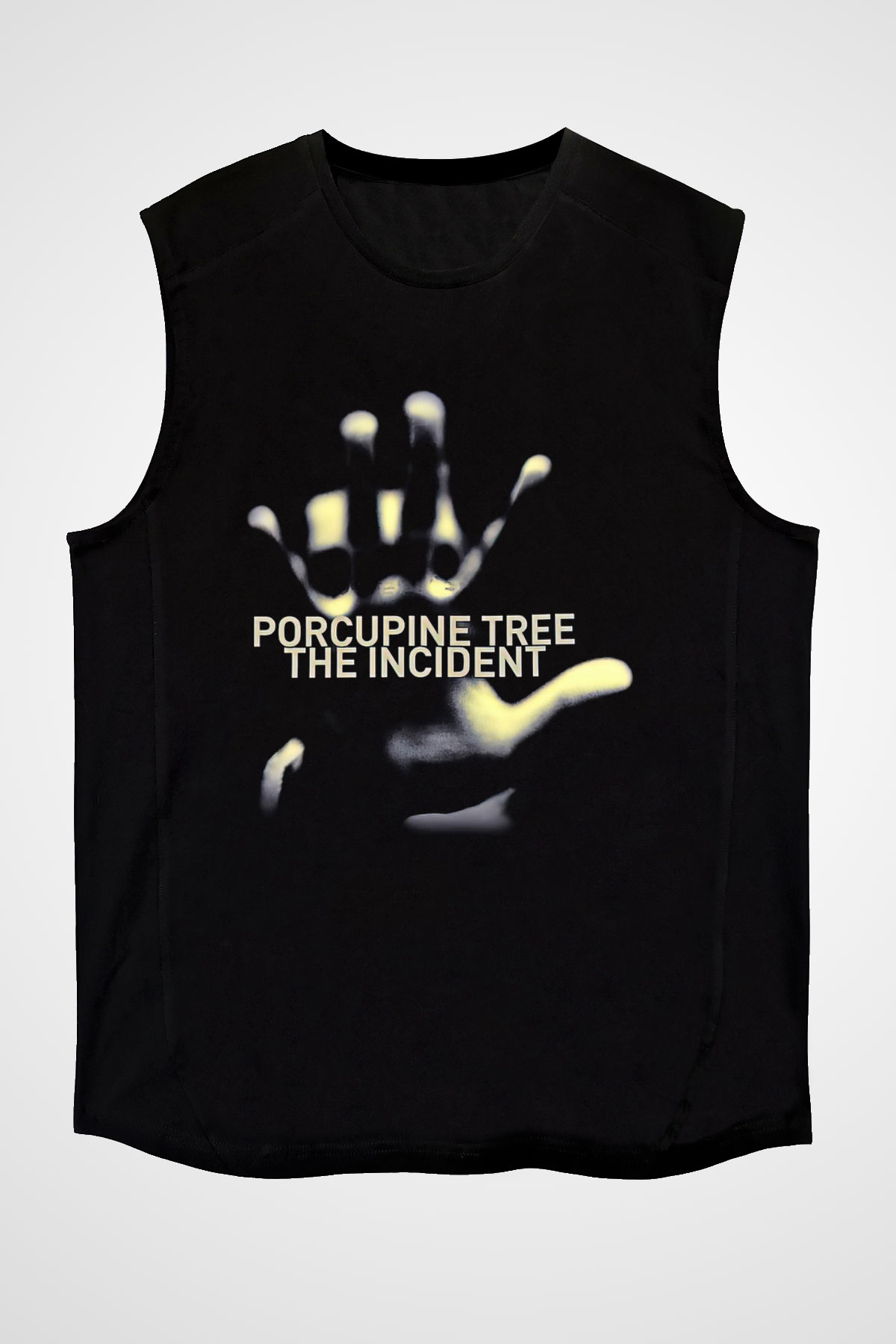 Porcupine Tree Baskılı Unisex Siyah Kolsuz Tişört - Tshirt