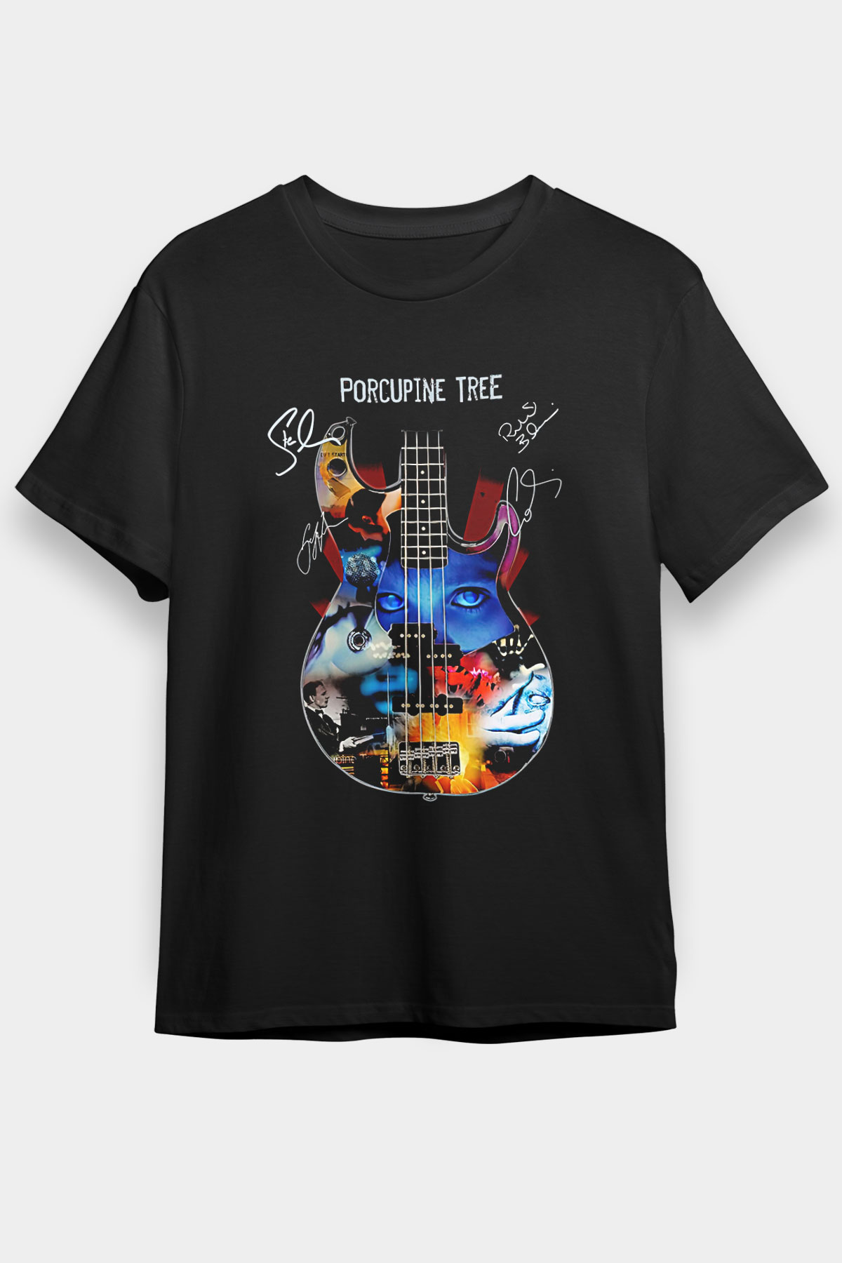 Porcupine Tree Baskılı Unisex Siyah Tişört - Tshirt
