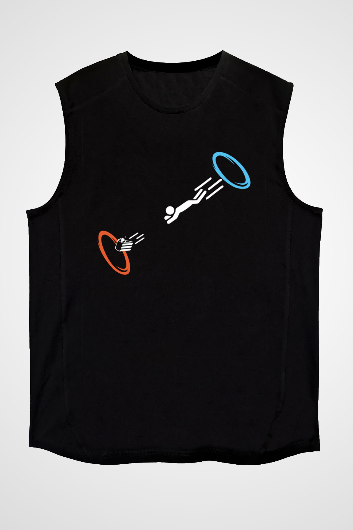 Portal Siyah Unisex Kolsuz Tişört