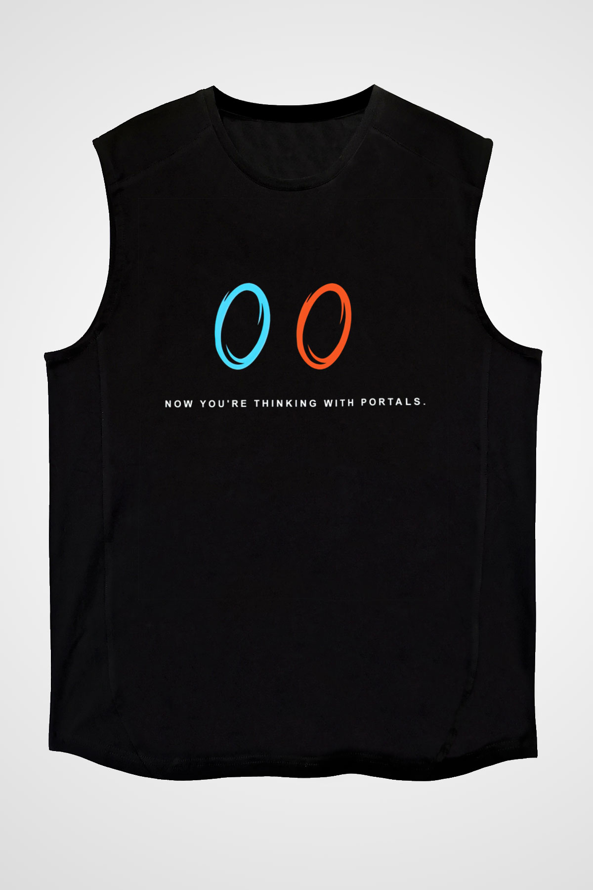 Portal Siyah Unisex Kolsuz Tişört