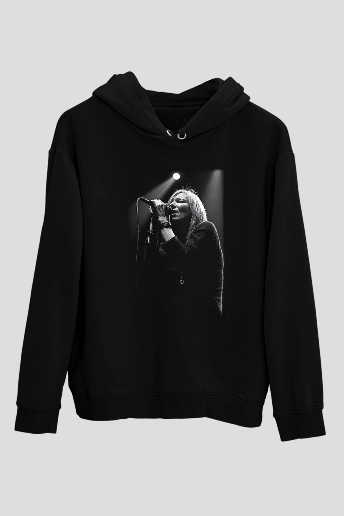 Portishead Baskılı Unisex Siyah Kapüşonlu Sweatshirt