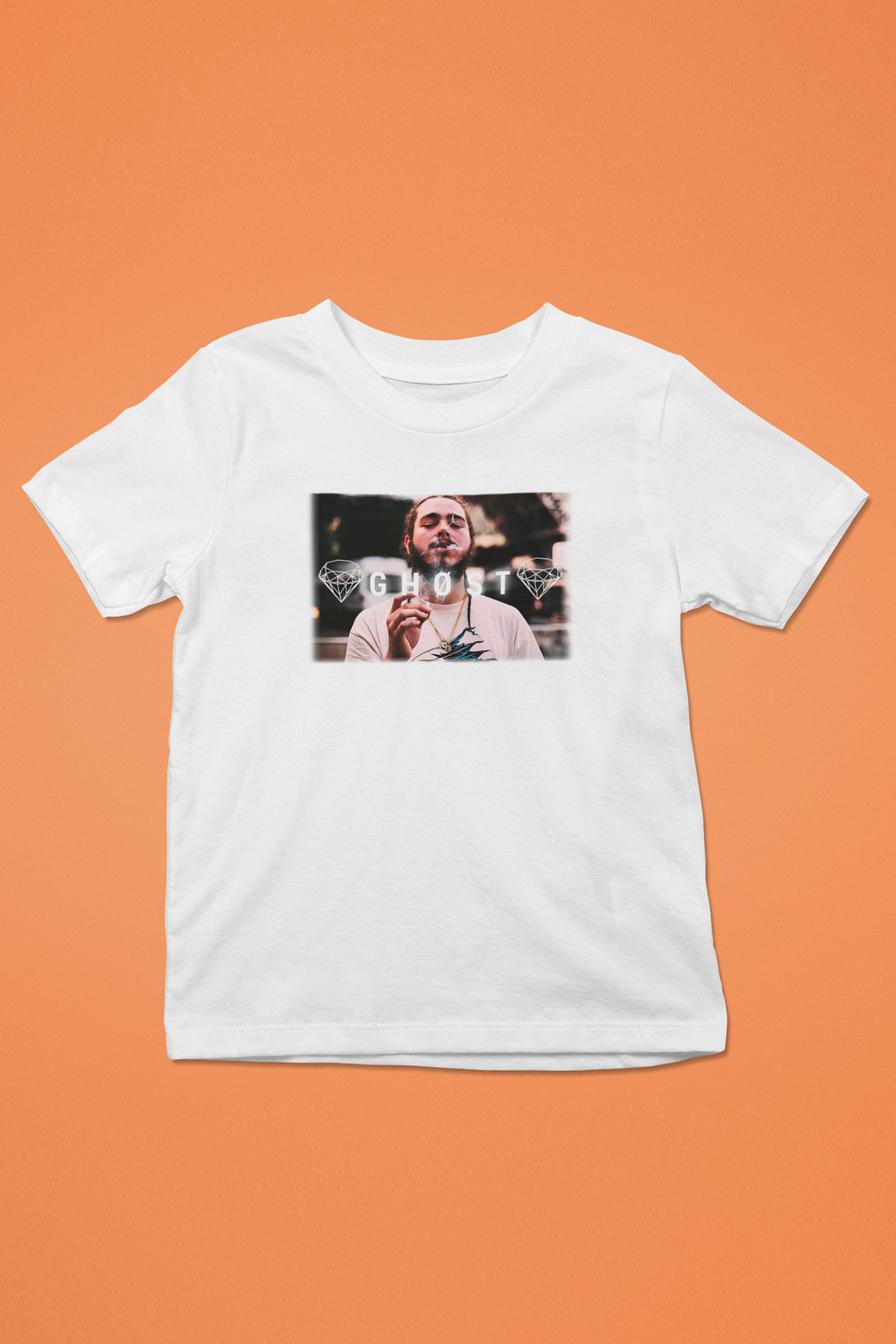 Post Malone Baskılı Beyaz Unisex Çocuk Tişört