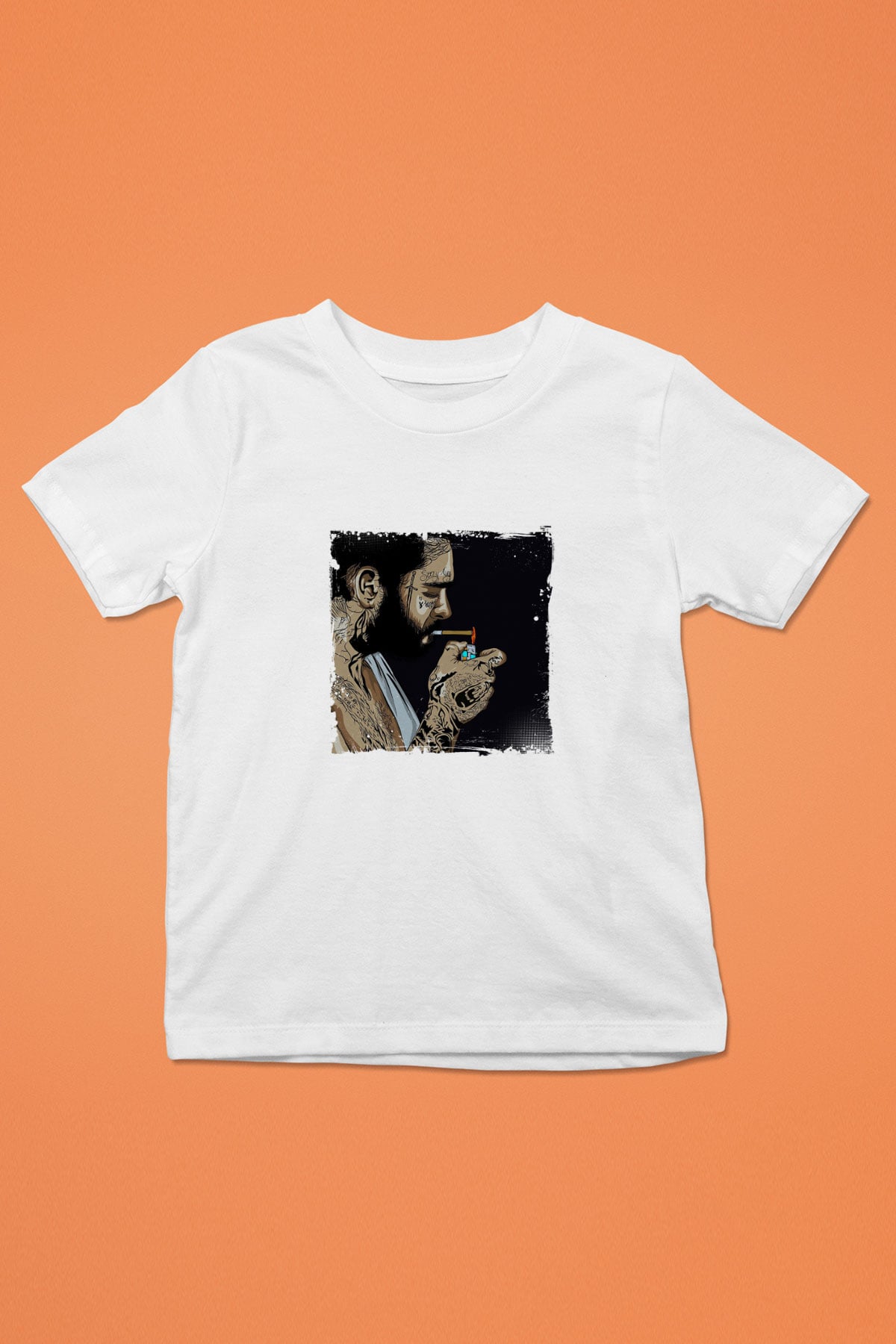 Post Malone Baskılı Unisex Beyaz Çocuk Tişört