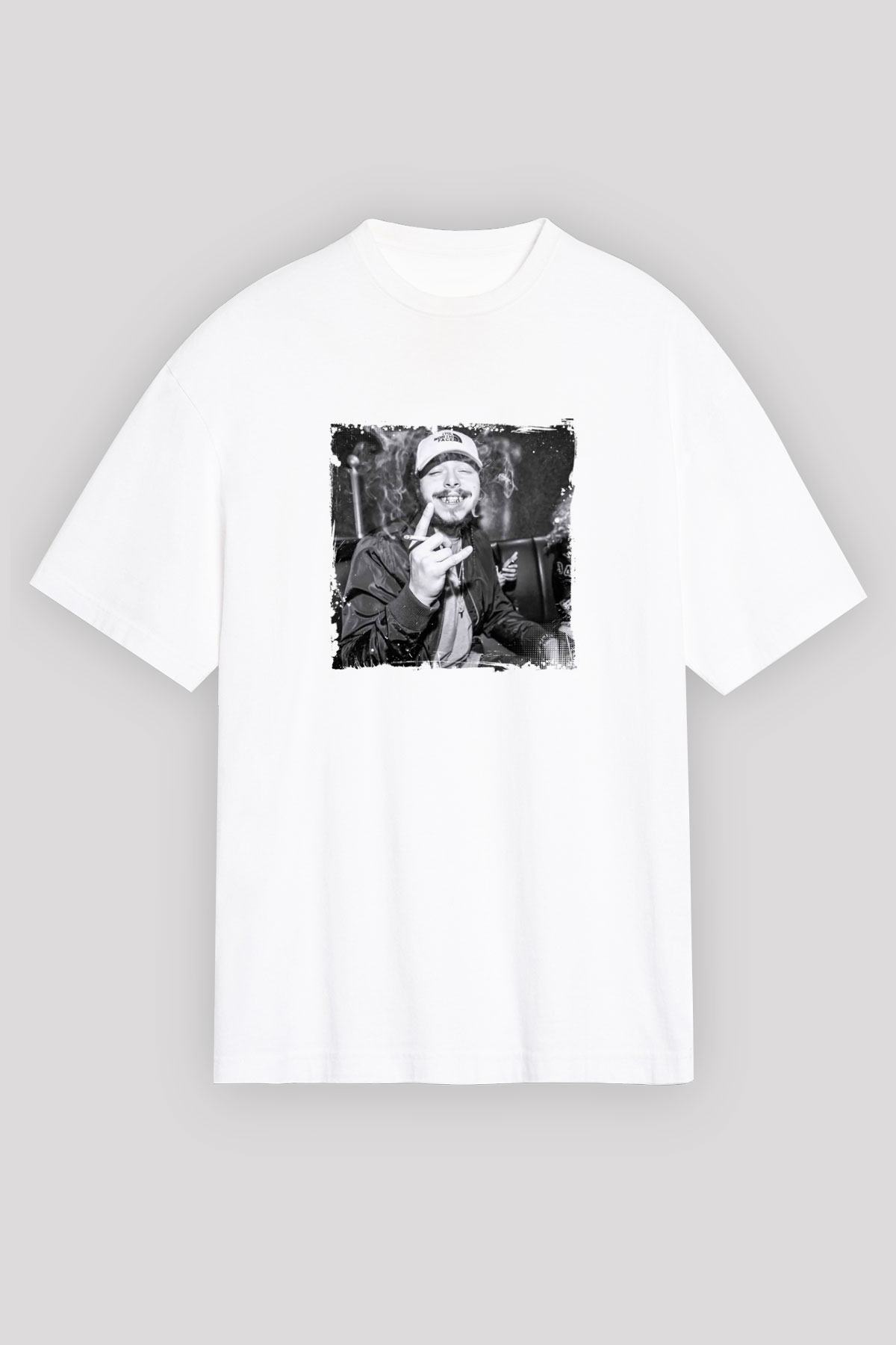 Post Malone Baskılı Unisex Beyaz Tişört