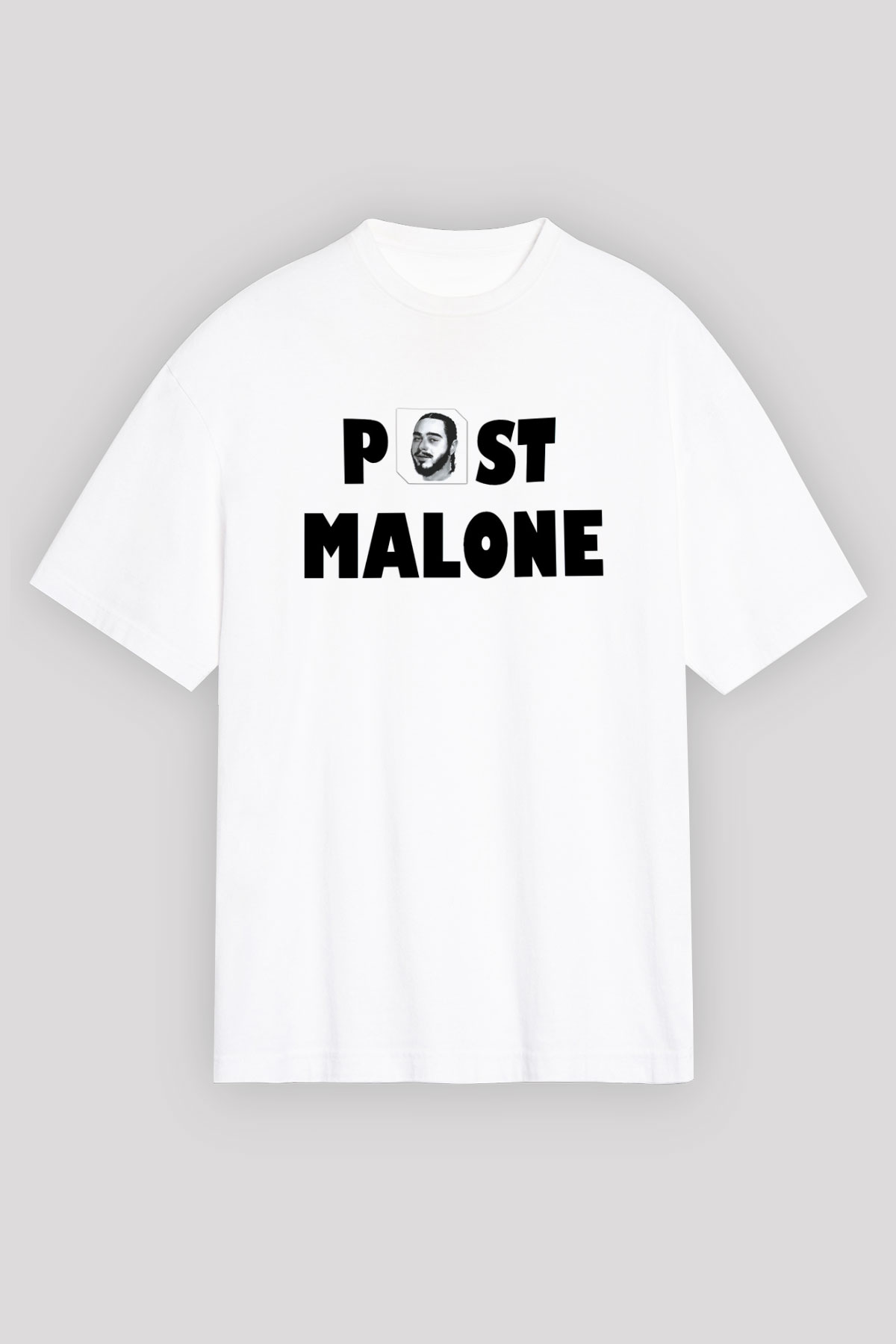 Post Malone Beyaz Unisex Oversize Tişört T-Shirt