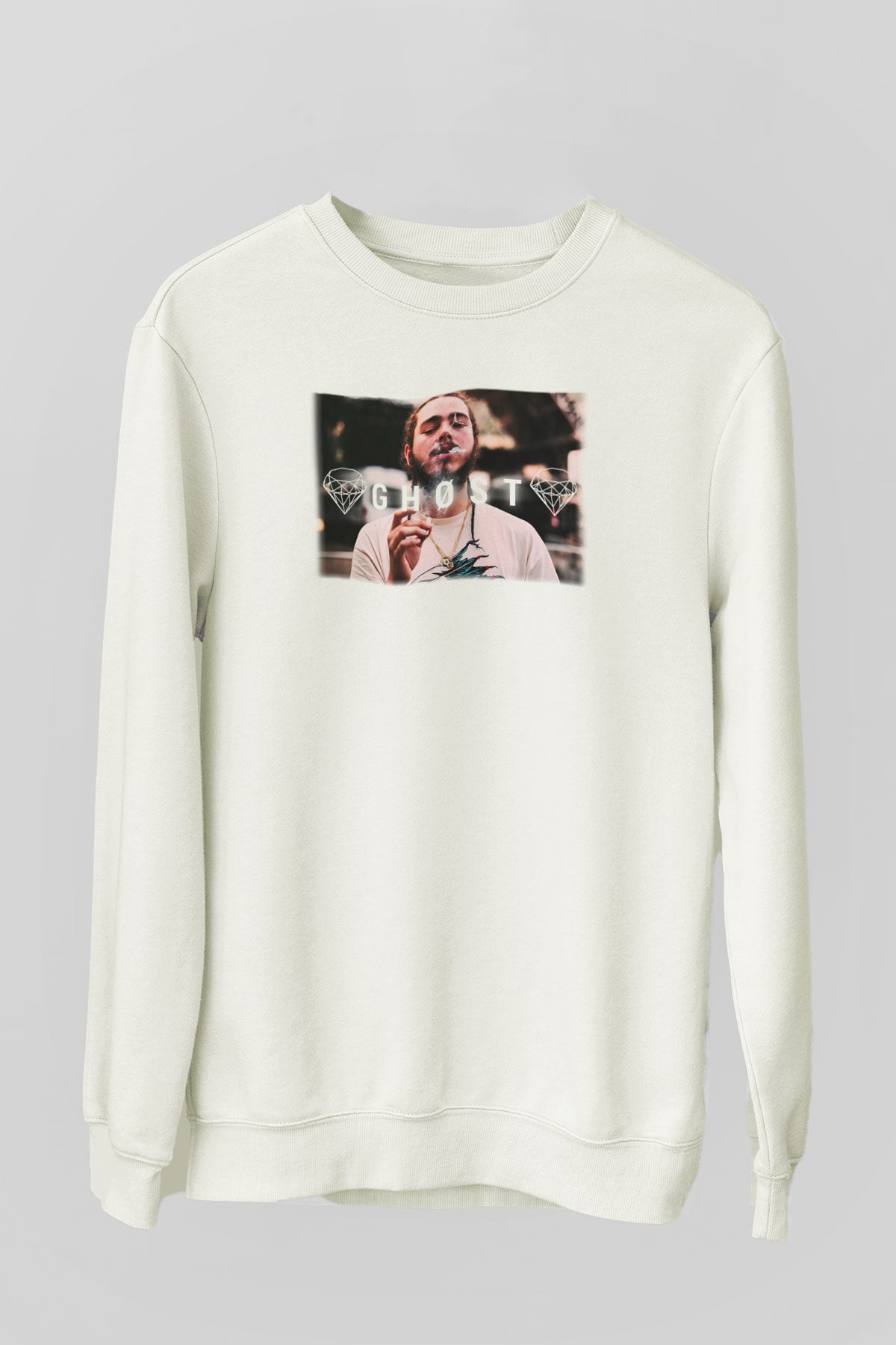 Post Malone Beyaz Unisex Sweatshirt