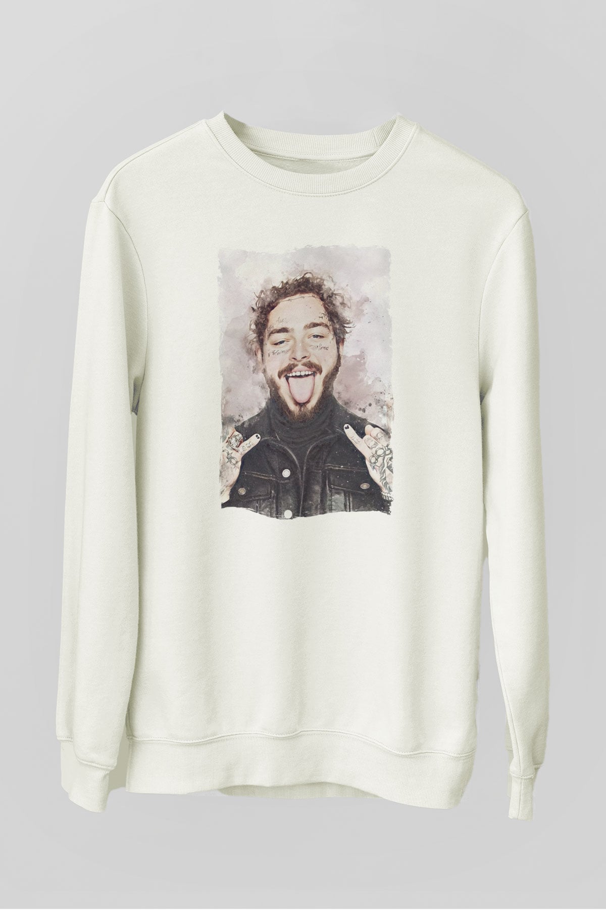 Post Malone Beyaz Unisex Sweatshirt