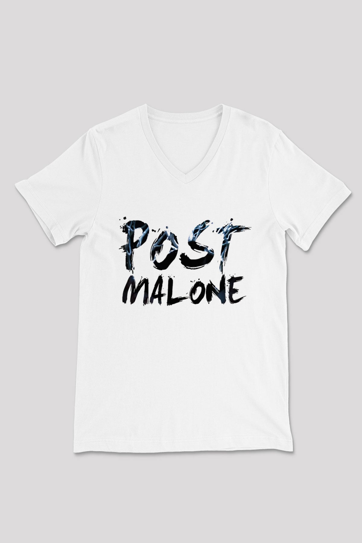 Post Malone Beyaz Unisex V Yaka Tişört T-Shirt