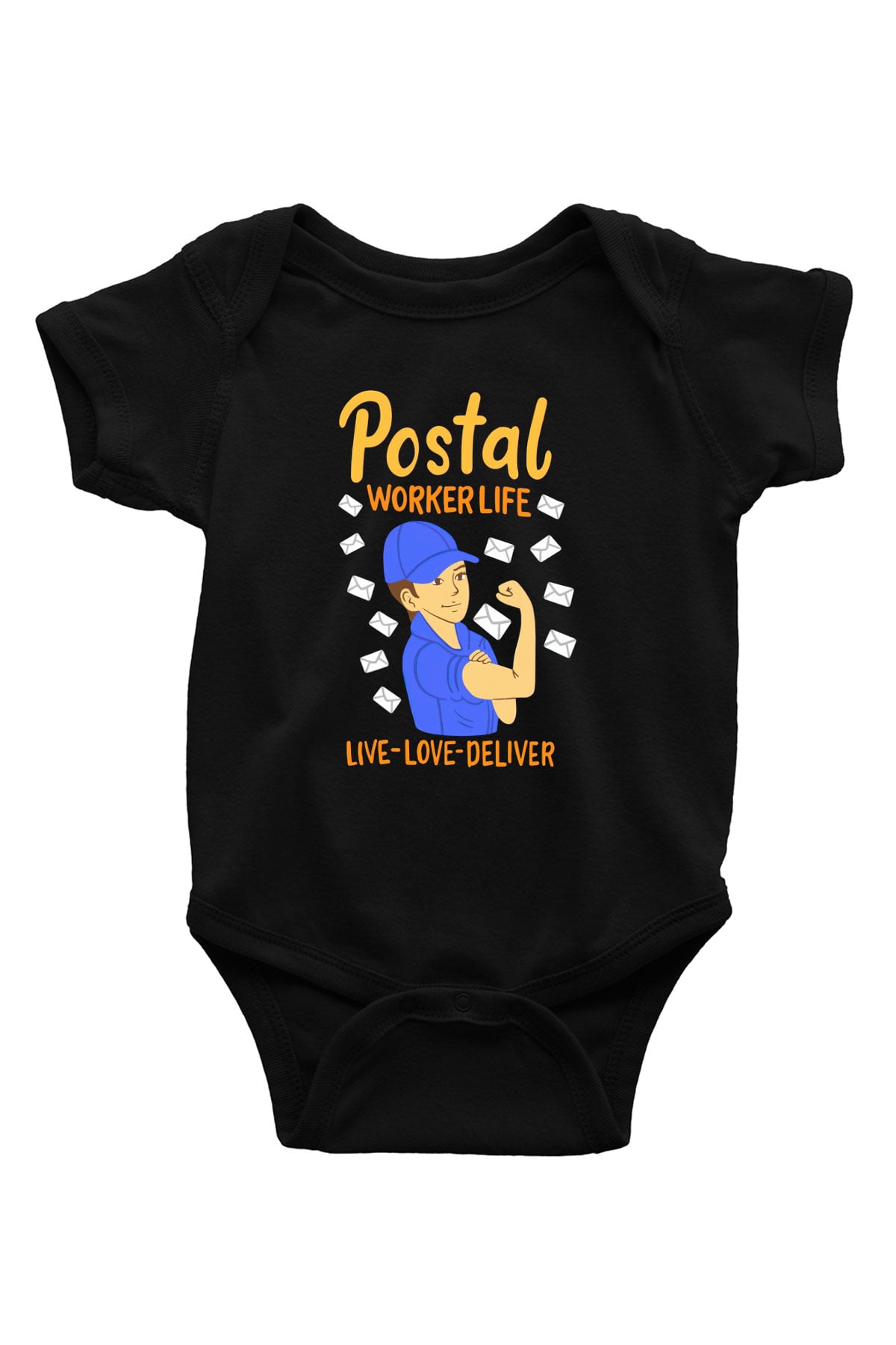 Postacı Siyah Bebek Body - Zıbın
