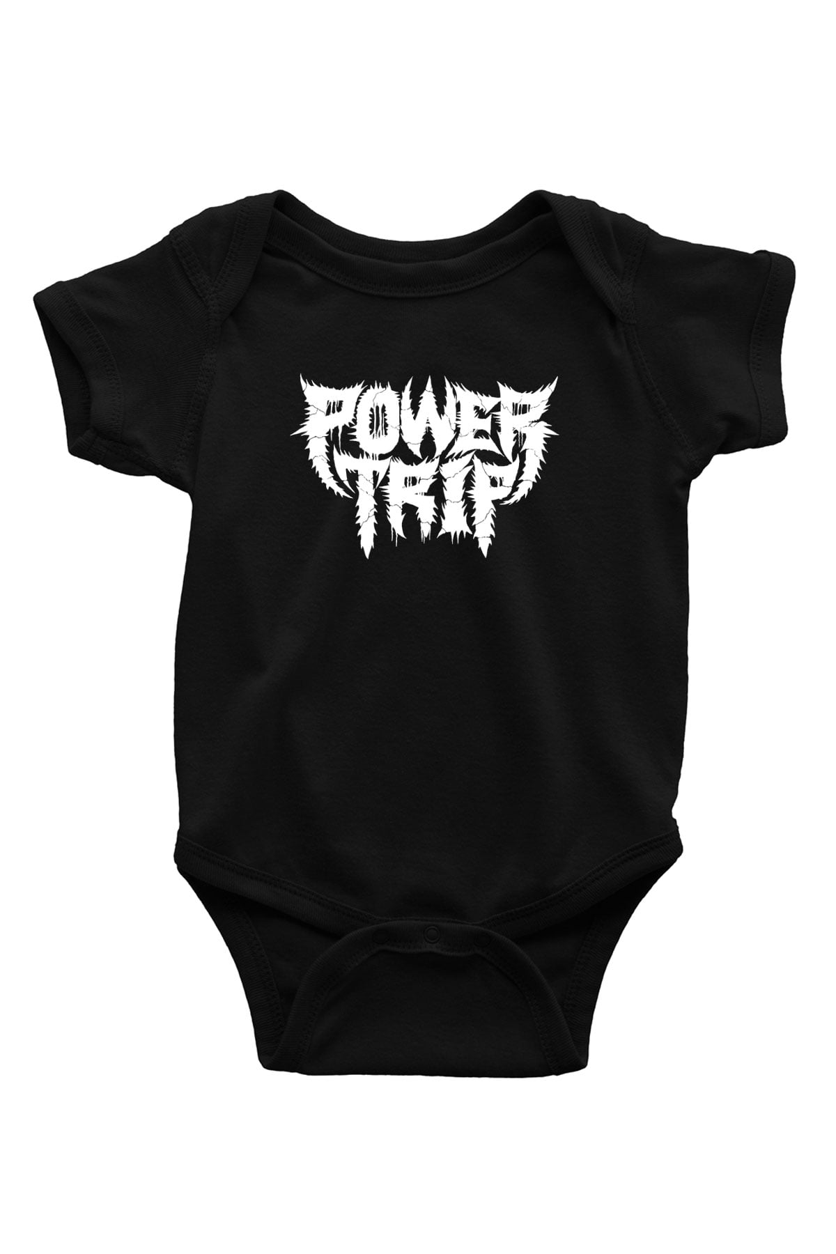Power Trip Baskılı Unisex Siyah Bebek Body - Zıbın