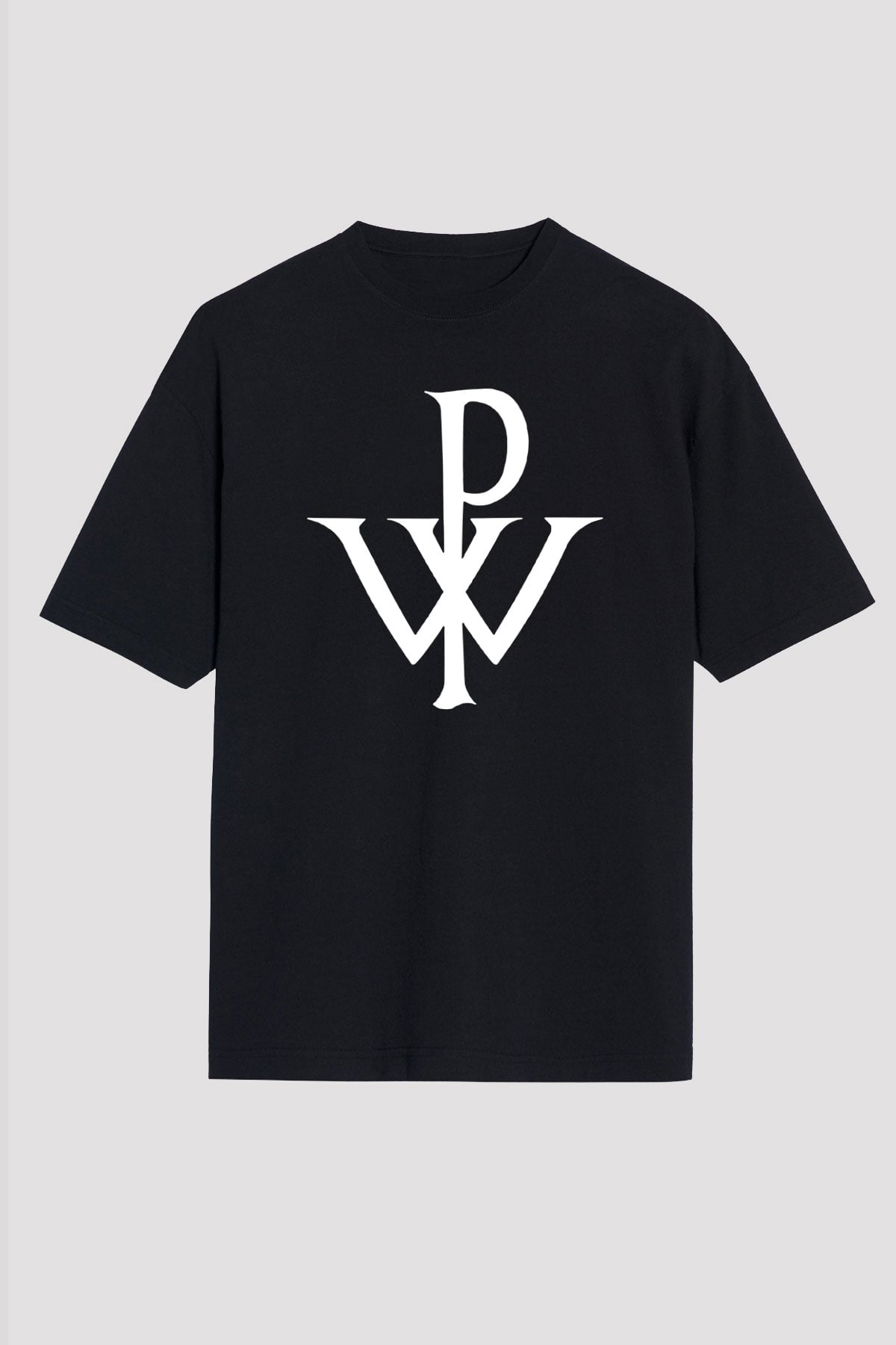 Powerwolf Baskılı Unisex Siyah Oversize Tişört - Tshirt