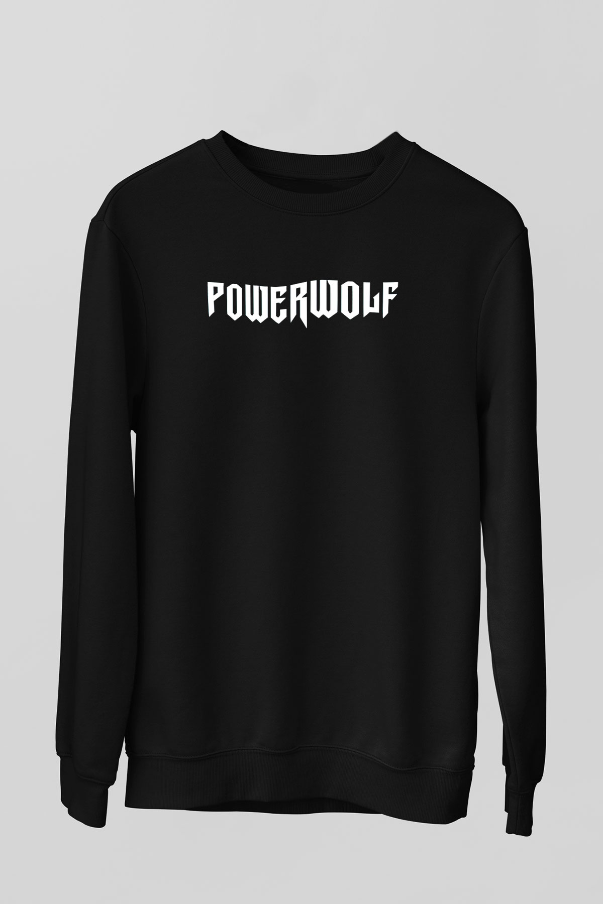 Powerwolf Baskılı Unisex Siyah Sweatshirt