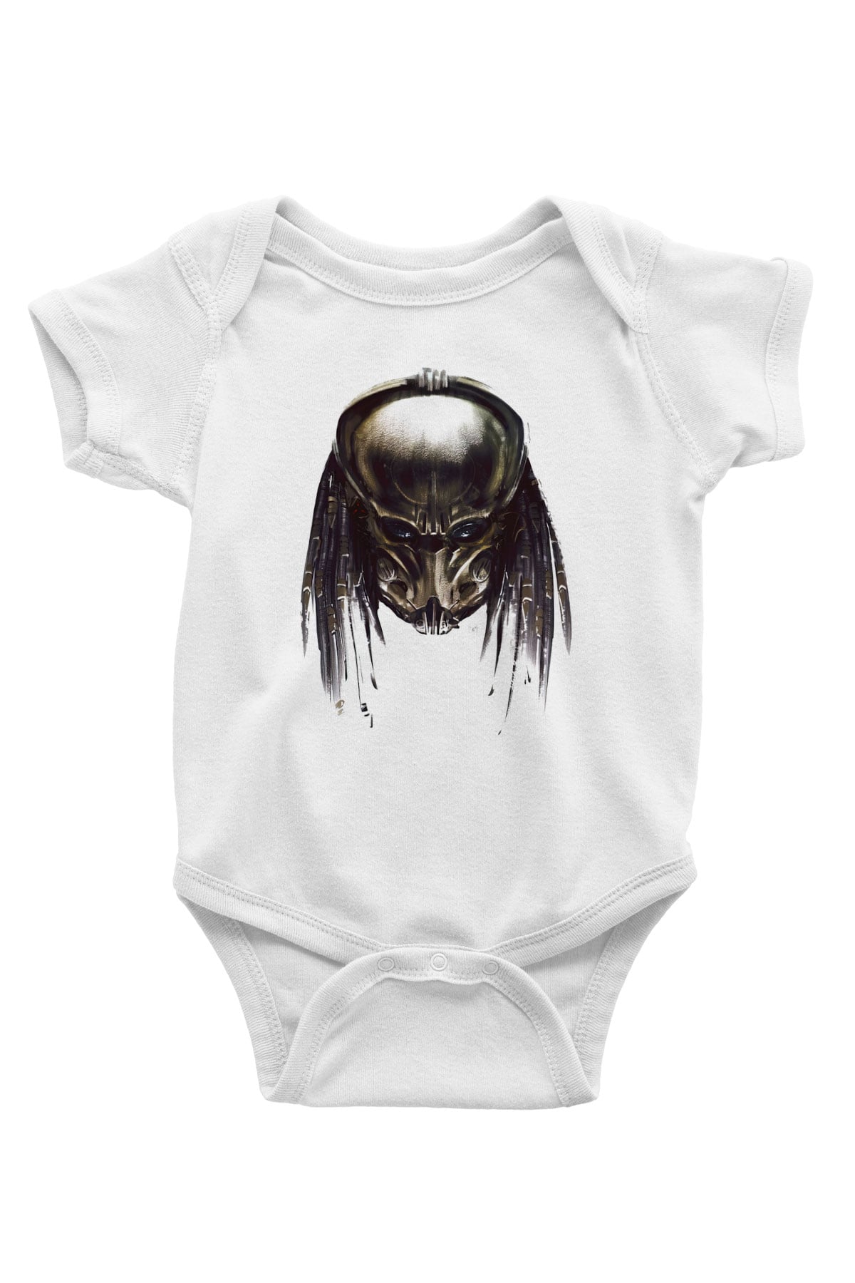 Predator Baskılı Beyaz Unisex Bebek Body - Zıbın