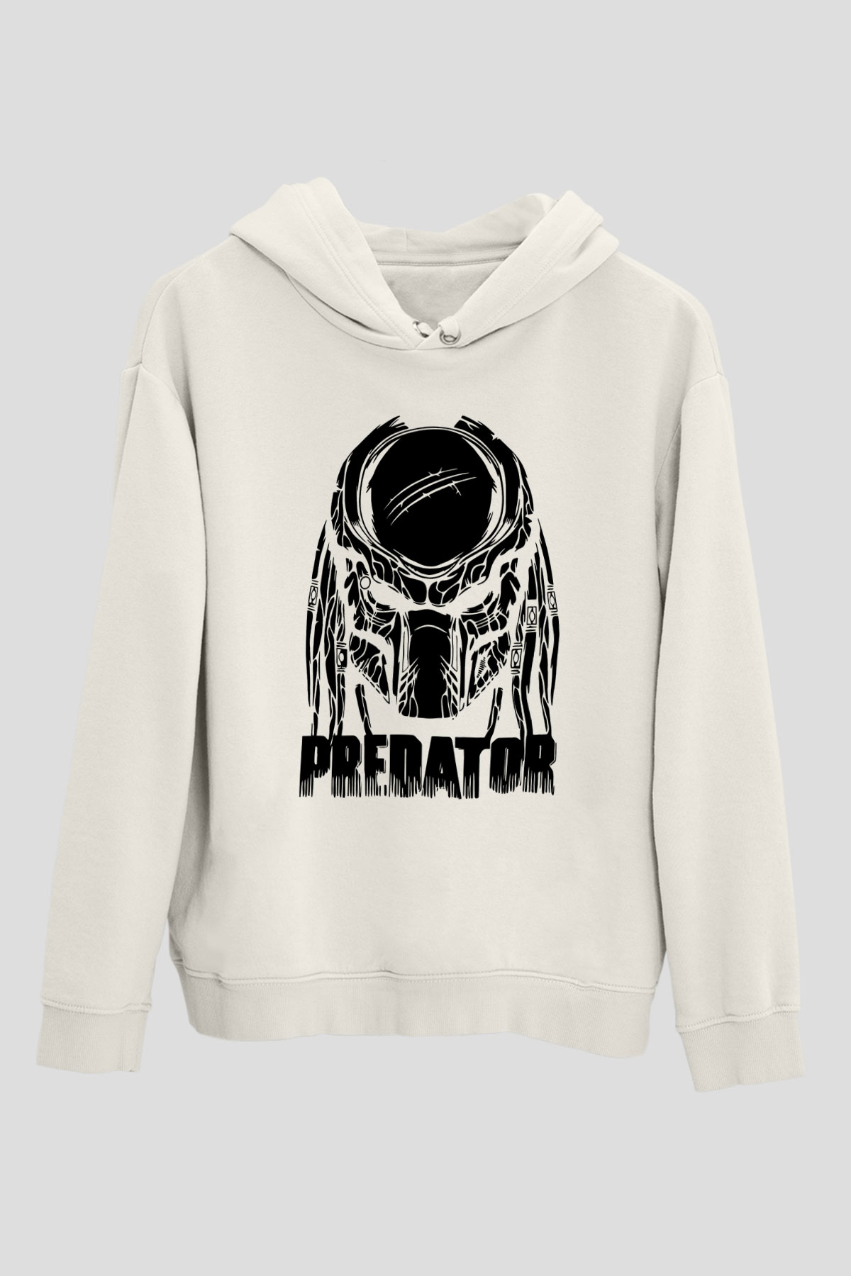 Predator Beyaz Unisex Kapşonlu Sweatshirt