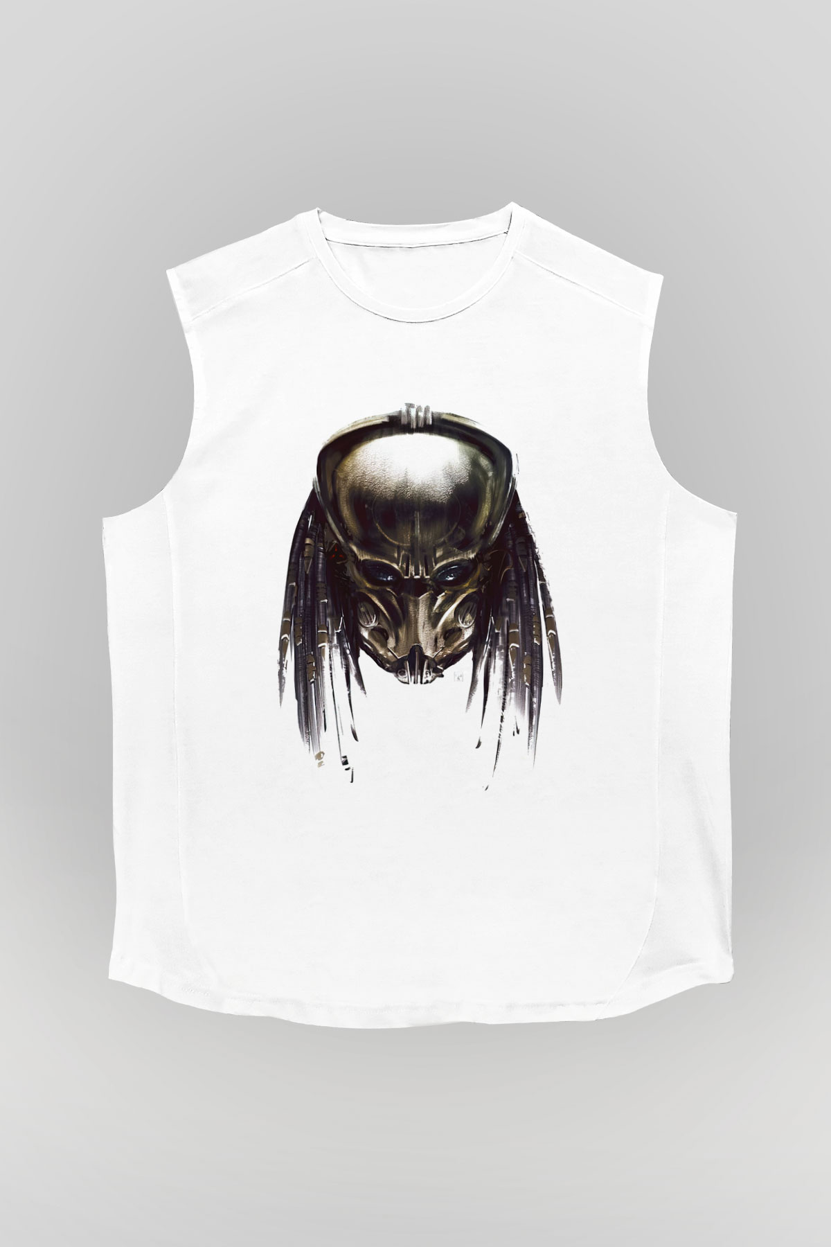 Predator Beyaz Unisex Kolsuz Tişört