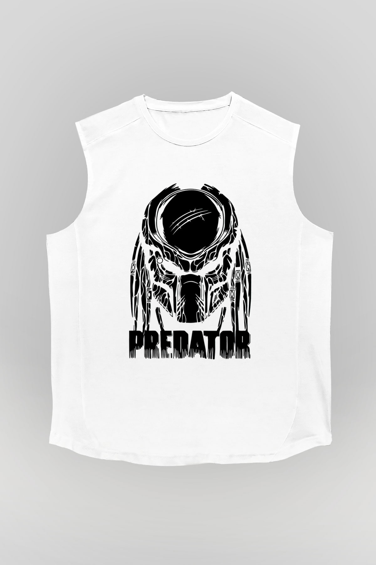 Predator Beyaz Unisex Kolsuz Tişört