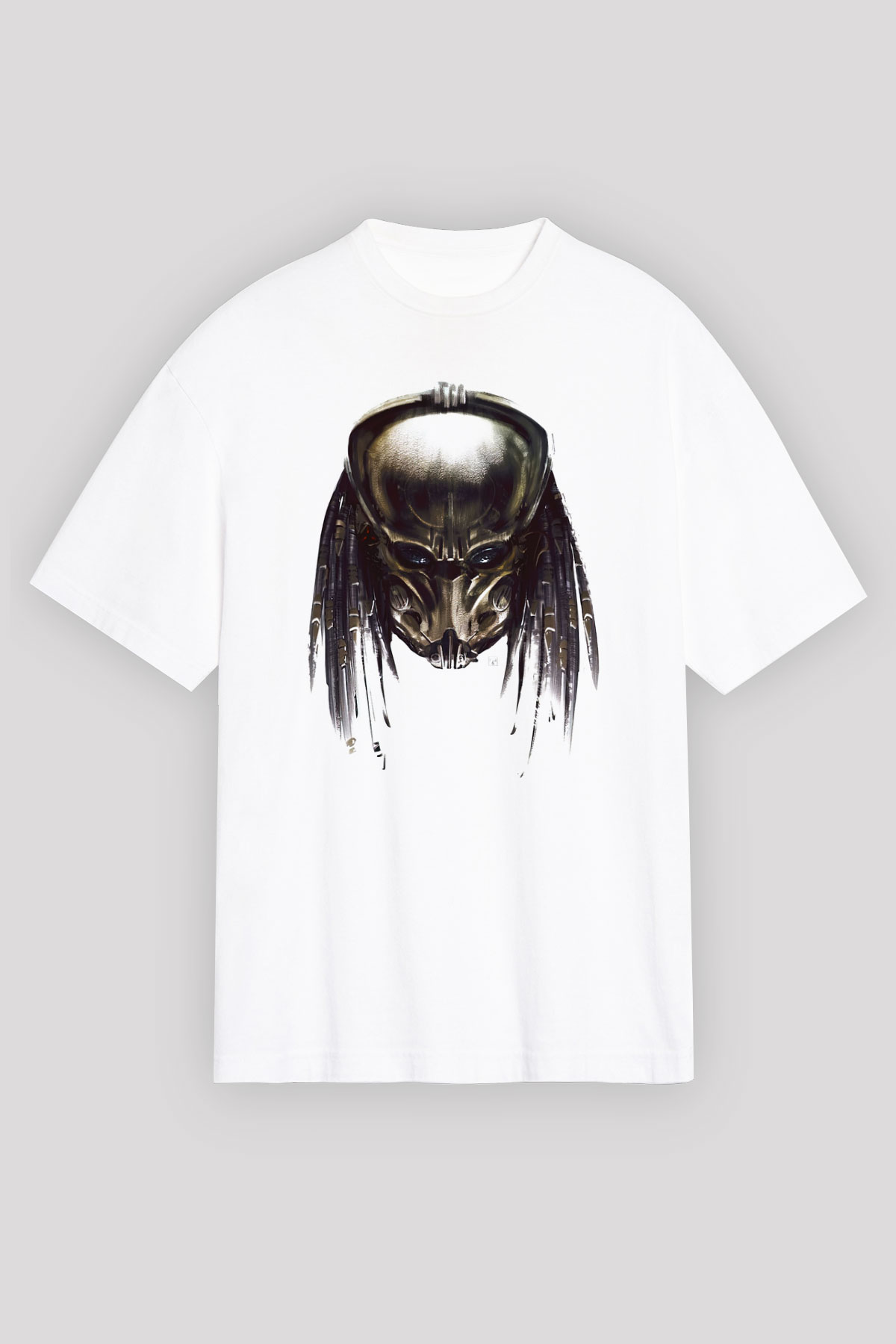Predator Beyaz Unisex Oversize Tişört T-Shirt