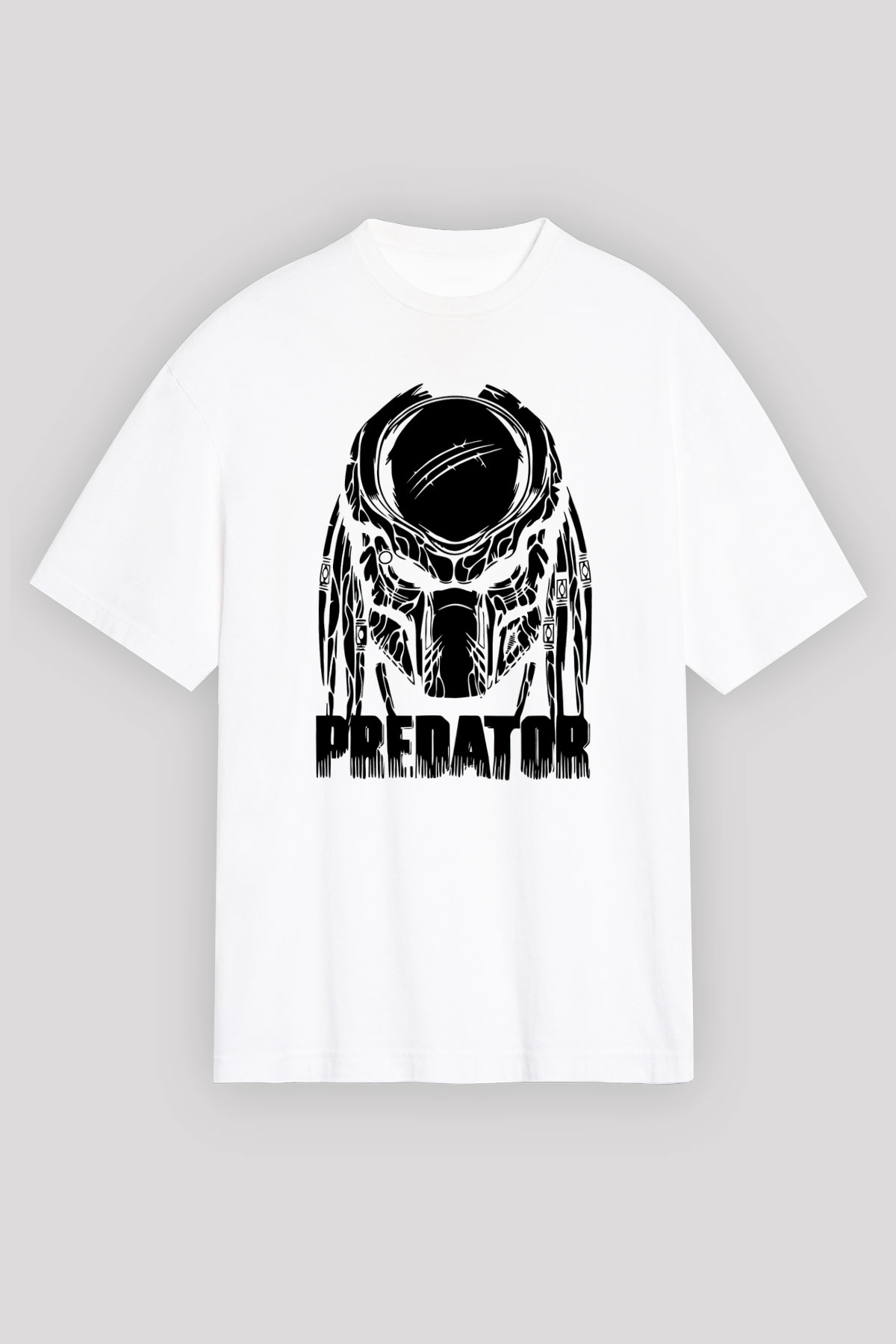 Predator Beyaz Unisex Oversize Tişört